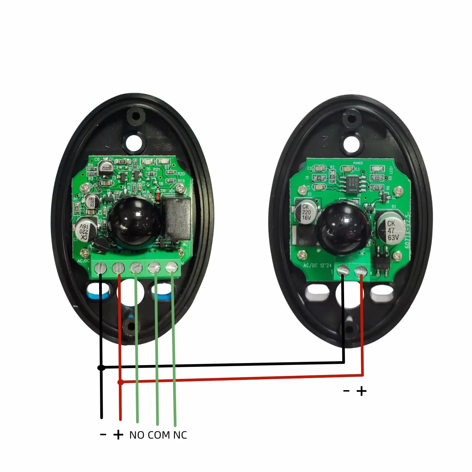 Paire de Photocellules Infrarouges 12 / 24V AC DC Universelles Capteurs Infrarouges Pour Portail Automatique Garage