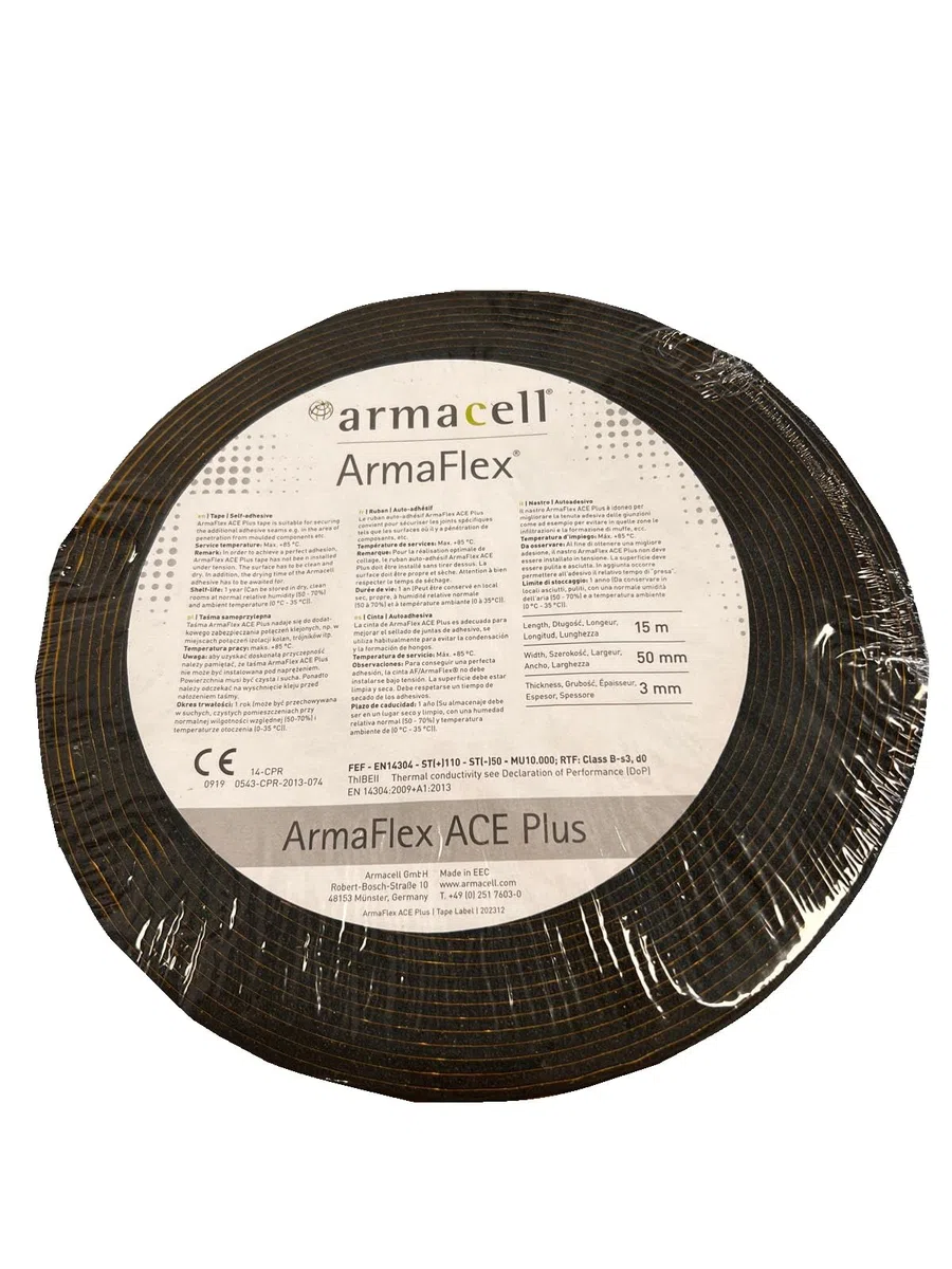 Armaflex Ace Plus Ruban adhésif en caoutchouc isolant 15 m x 50 mm x 3 mm