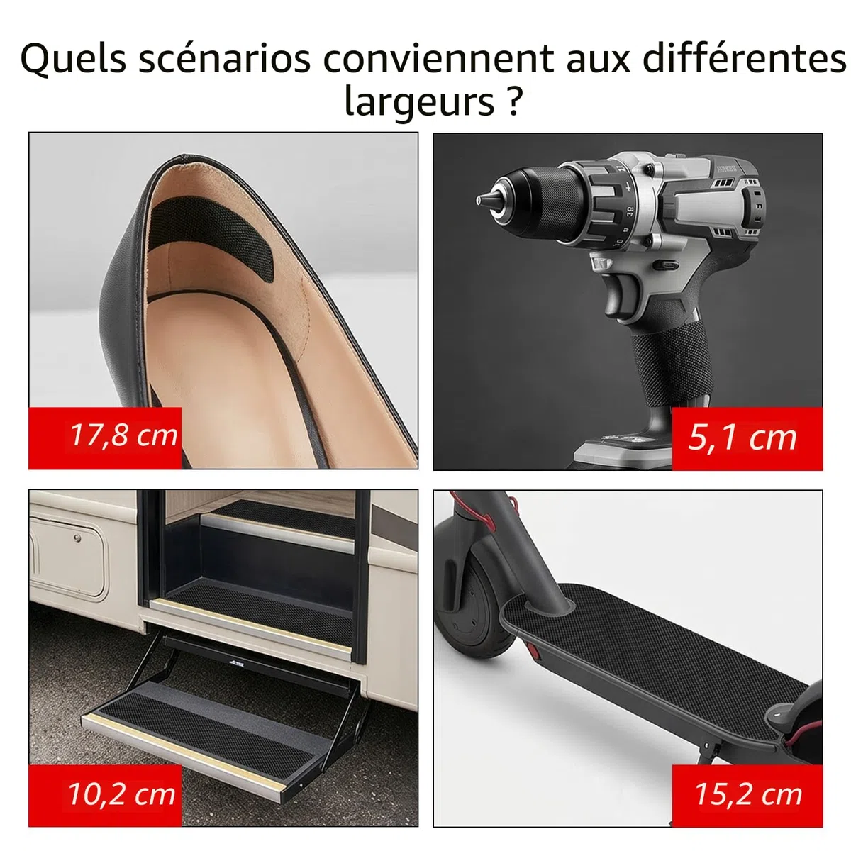 WELSTIK Ruban adhésif antidérapant en caoutchouc, ruban ultra résistant et imperméable avec adhésif texturé pour outils et gadgets de bricolage (noir, 5 cm x 5 m)