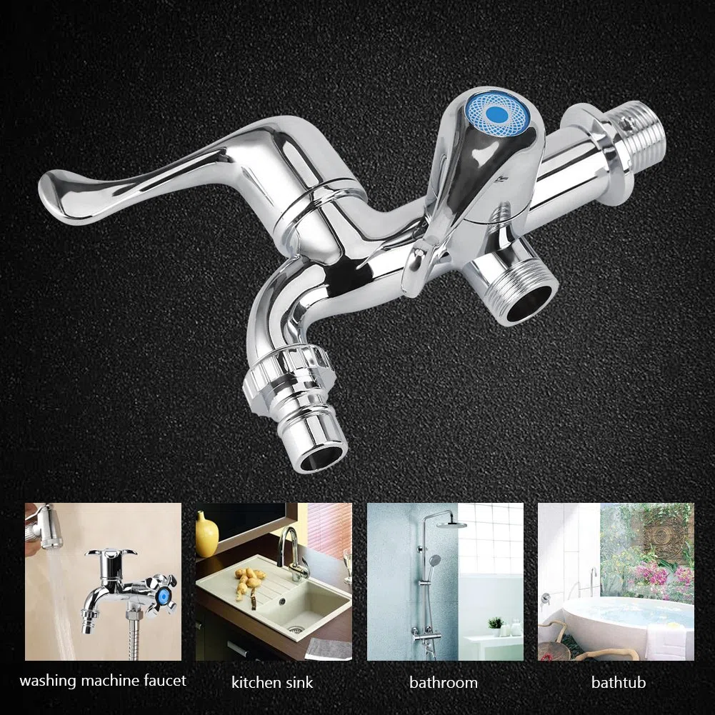 Robinet Mitigeur Robinet Mitigeur Robinet Mitigeur Double Douche pour Lave-linge Cuisine Évier Jardin(Poignée de queue G 1/2)