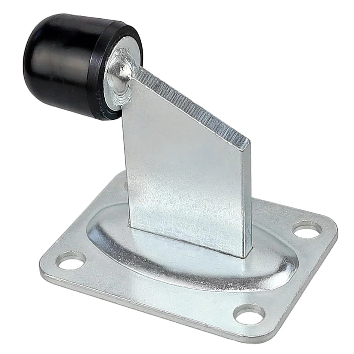 Butoir de porte avec butée en caoutchouc - 100 x 80 mm - Pour portails roulants, portails battants et portes lourdes - Butée de sol - Butoir de porte blanc - KeyMet