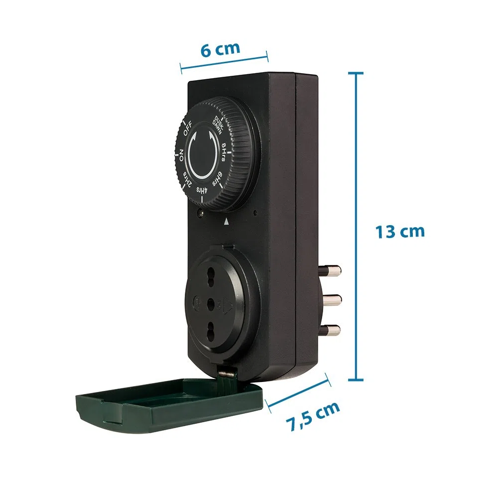 POLY POOL - PP1410 Prise électrique avec capteur crépusculaire - Minuterie prise électrique avec 4 plages et fonction programmable coucher de soleil - Prise avec minuterie pour extérieur