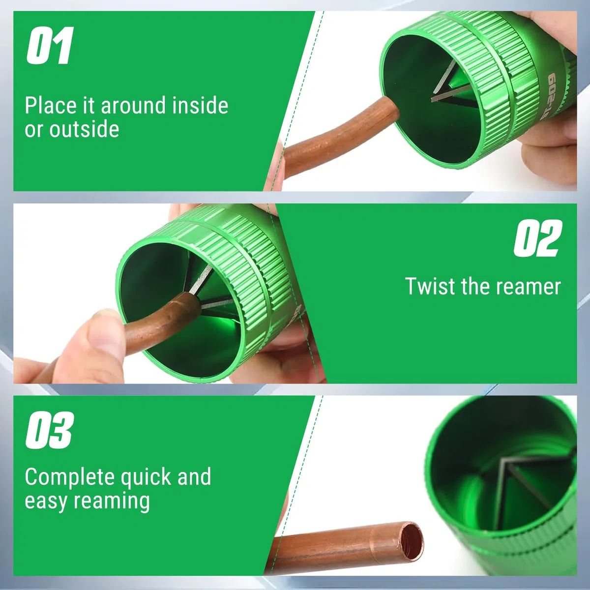 VOBOR Ebavureur Cuivre Universel 6-41mm, Tubing Outils a Ebavurer Intérieur et Extérieur pour Tuyaux en Cuivre Aluminium Laiton PVC