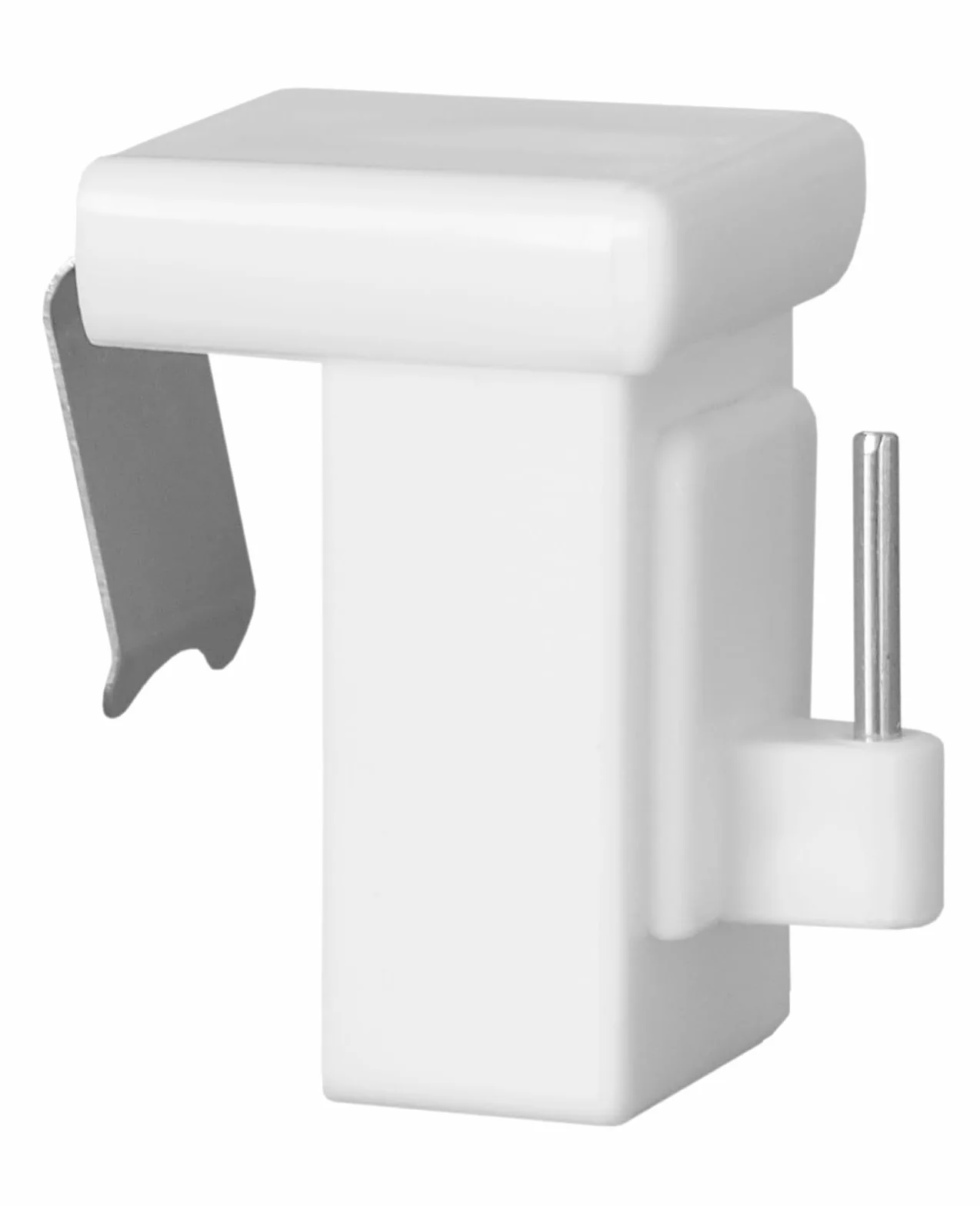 Dekondo Lot de 10 crochets de fenêtre blancs à clipser, épaisseur du battant : 10-27 mm, utilisation universelle pour fixer des décorations