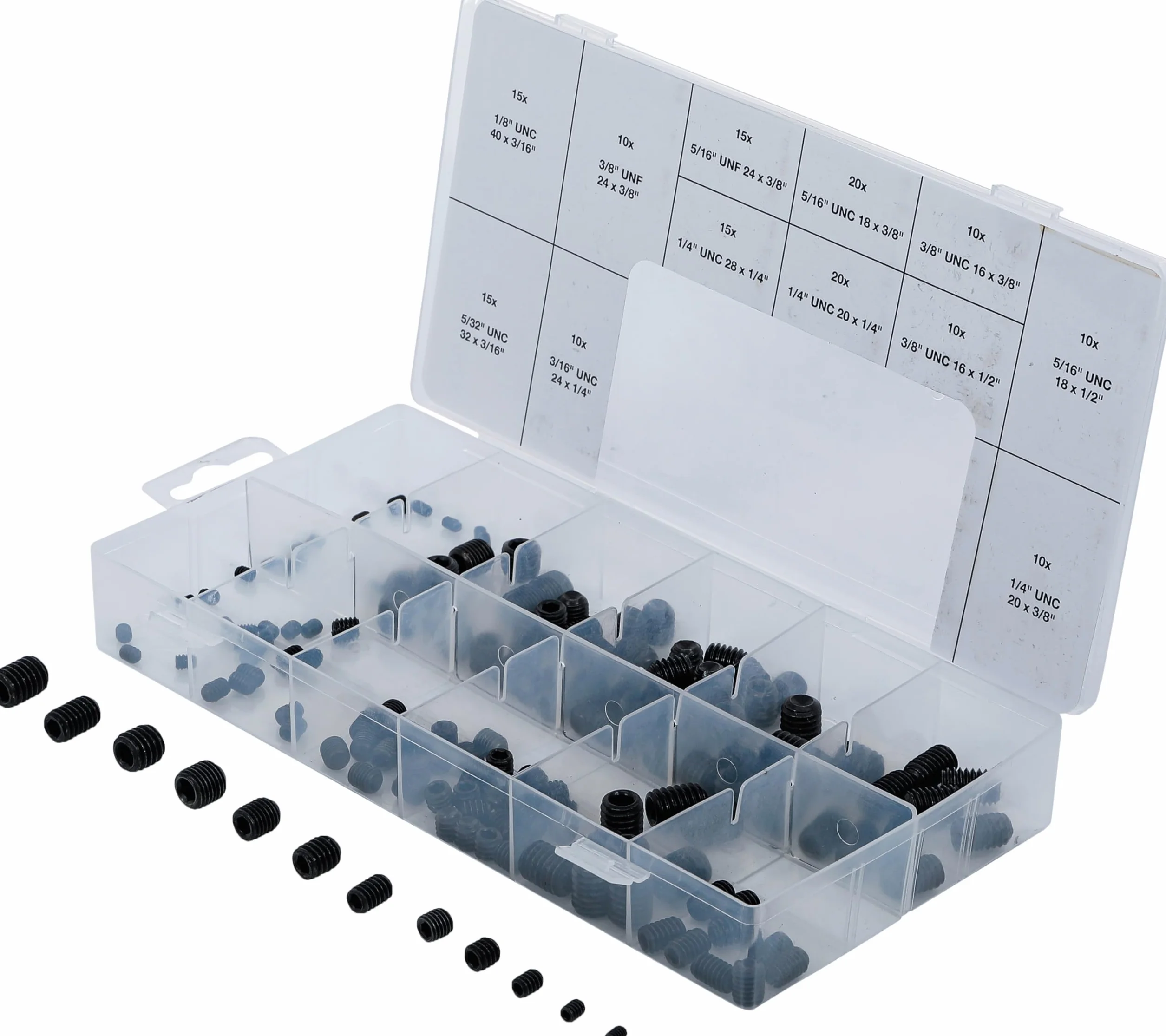BGS 14136 | Assortiment de vis sans tête | en pouces | 160 pièces