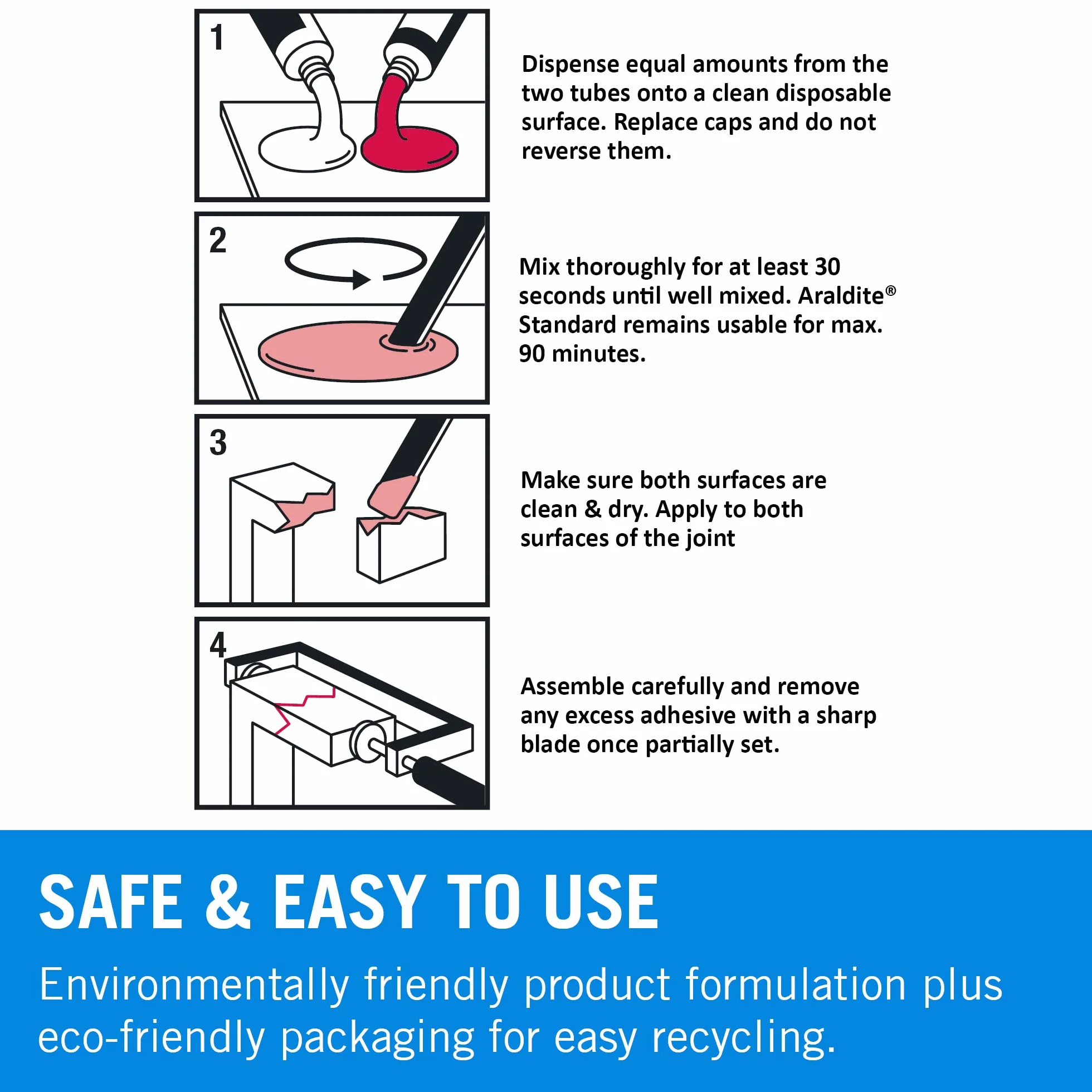 Araldite Standard – Tous matériaux - 2 Tubes Epoxy de 15 ml