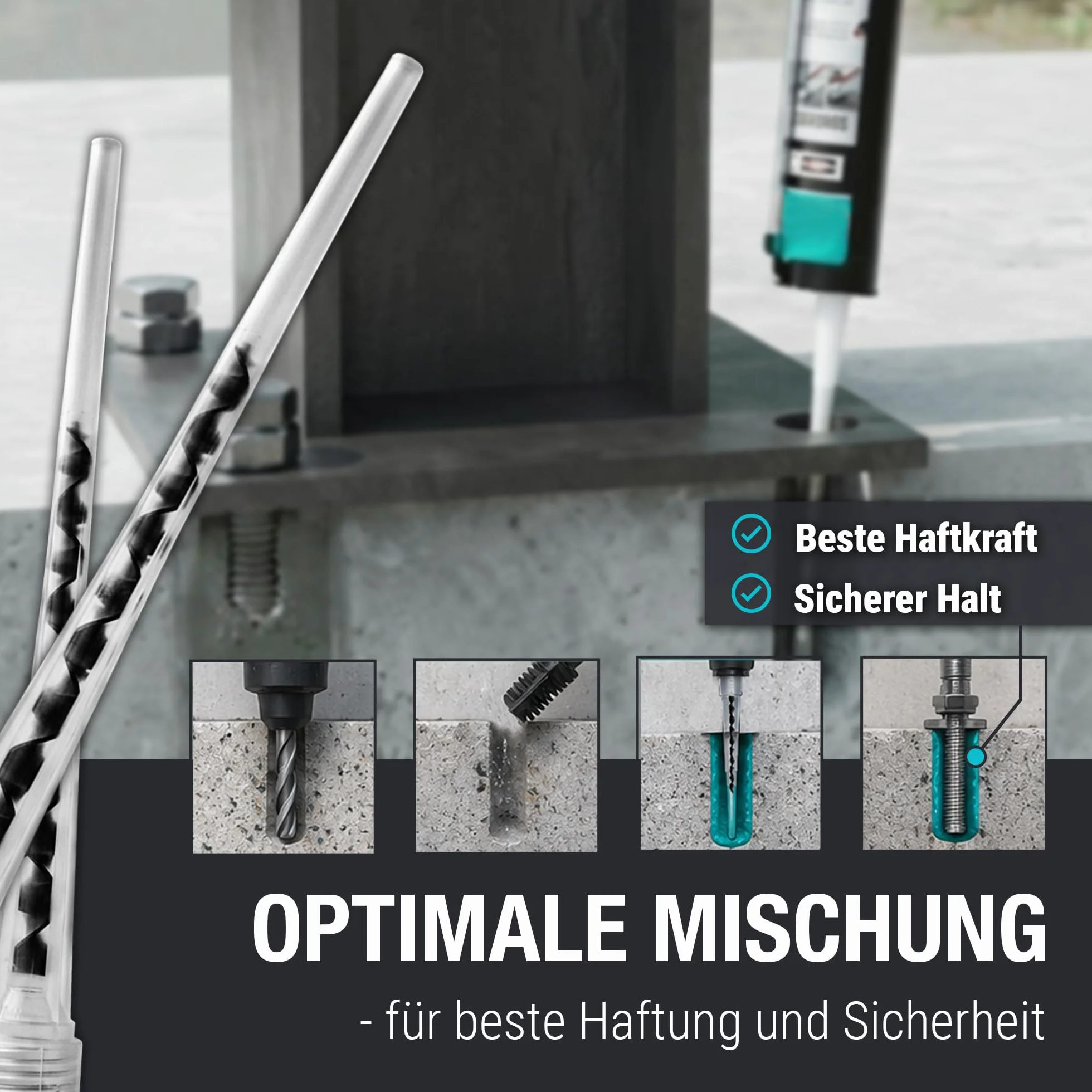 VOOXA Lot de 10 mélangeurs statiques de qualité supérieure pour mortier composite, en plastique, compatible avec toutes les cartouches de mortier d'injection courantes