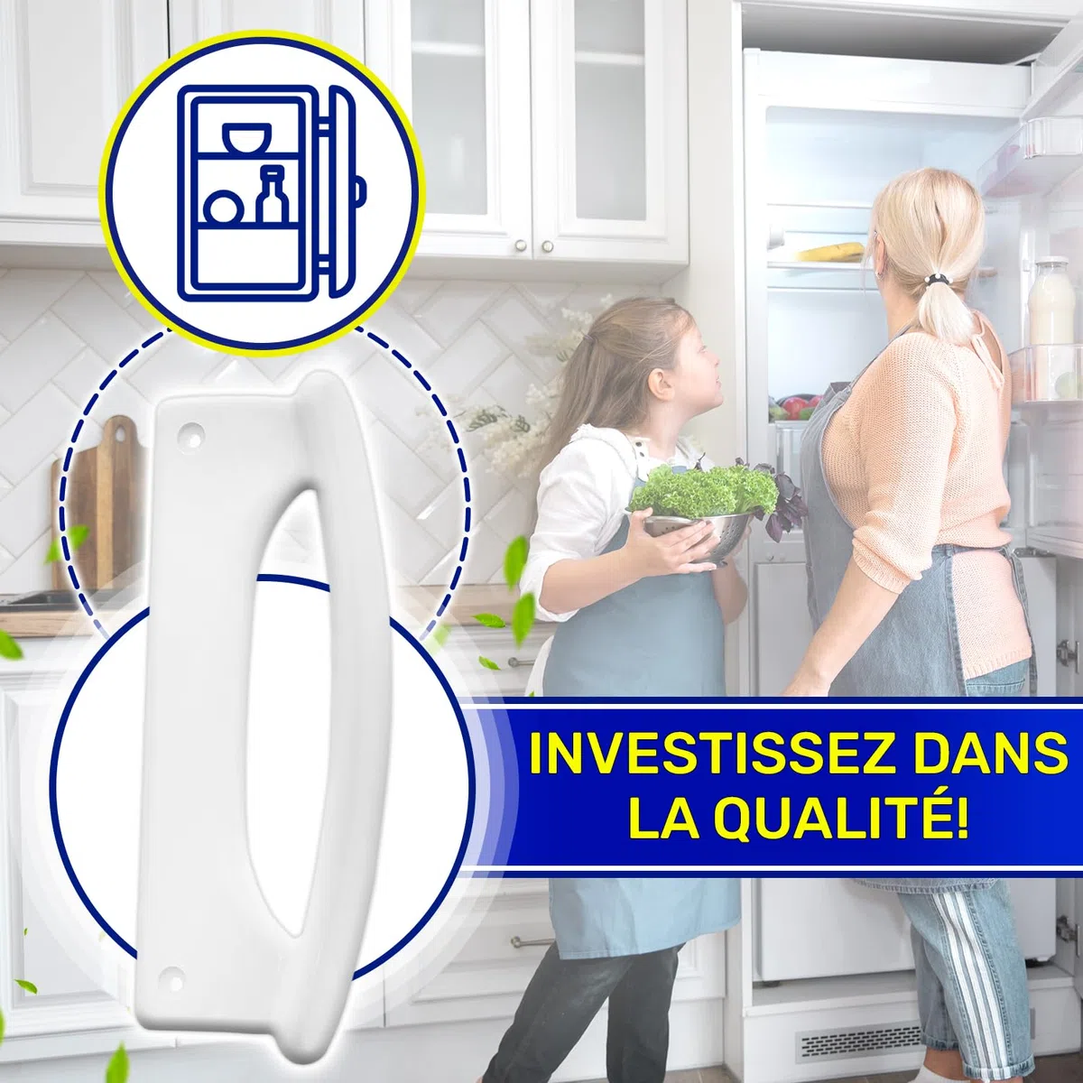 MONTERAL Poignée de Porte Réfrigérateur Longueur 205 mm Distance Entre les Trous 175 mm avec Code Original C00312114 pour Indesit 481246268876 461950232312 pour Whirlpool - Garantie de 10 Ans
