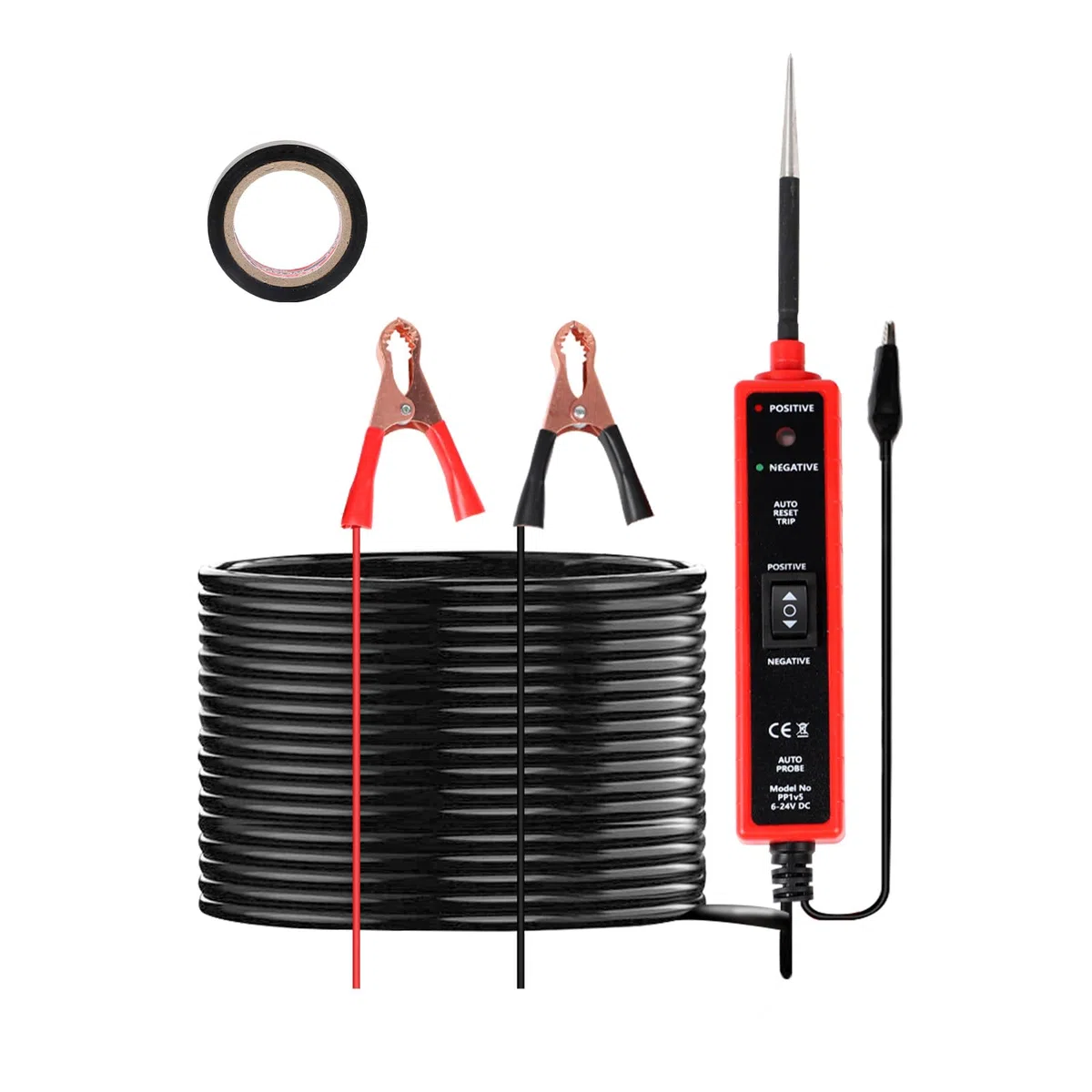 EXLECO Détecteur de Testeur de Circuit Électrique Voiture CC 6V 12V 24V Test Light Auto Lampe Temoin Analyseur de Circuit LED Sonde de Tension Électrique Automobiles Testeur de Système Électrique