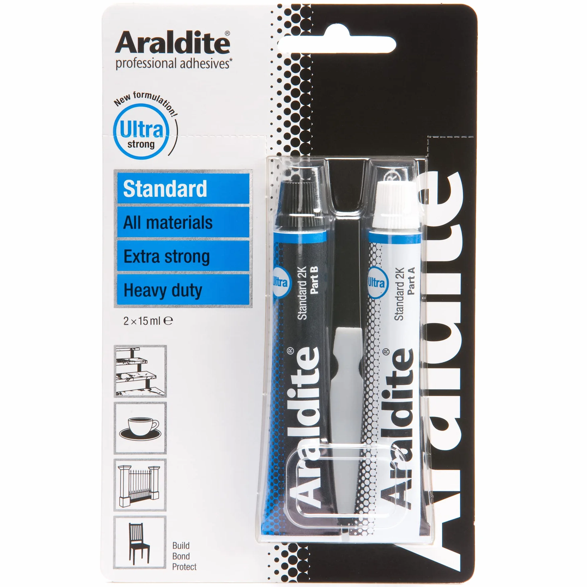 Araldite Standard – Tous matériaux - 2 Tubes Epoxy de 15 ml