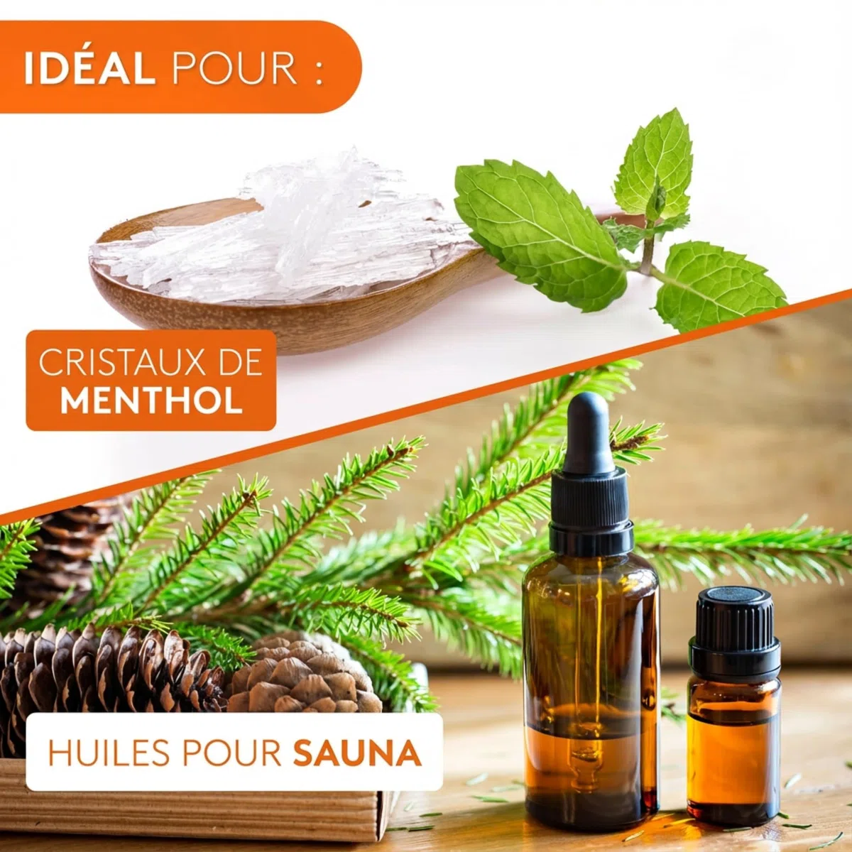 ALPENHAUCH Œuf de sauna en pierre de stéatite massif [5x5cm] - Bol aromatique pour sauna résistant à la chaleur pour un parfum intense - Œuf de sauna naturel pour cristaux de menthol et huiles de