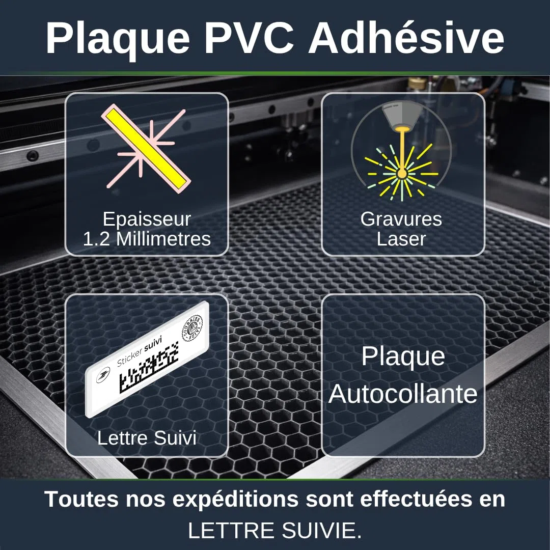 Plaque Boite Aux Lettres Personnalisable - 12x10cm - 10 Lignes - Étiquette Avec Nom Adhésive - Grand Format - Gravée et Personnalisée pour Porte - Maison - Famille - Bureau - Stop Pub (Argent)