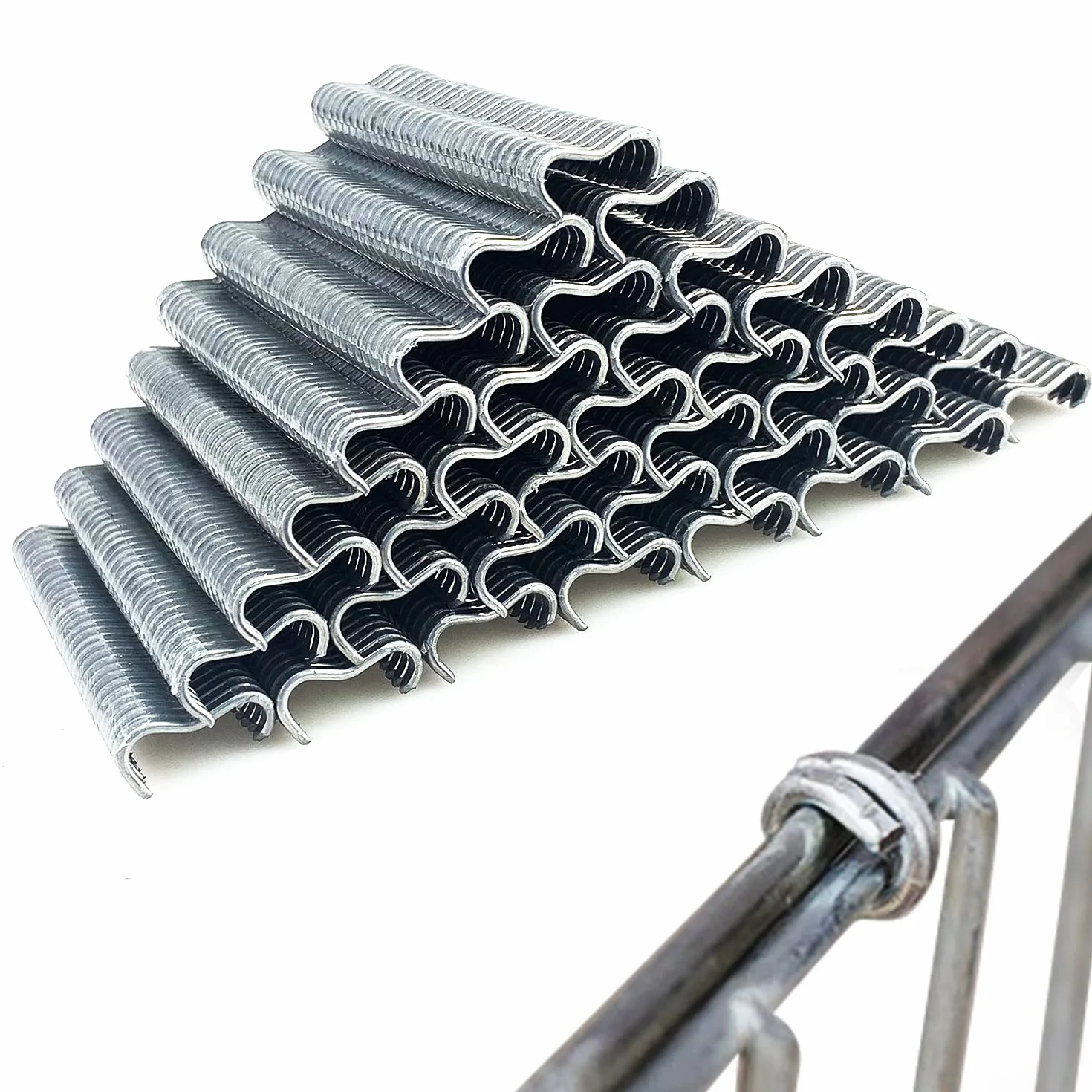 Lot de 1 200 pinces à ongles M pour cage à poulet, fil à souder, joints de soudure, pinces à anneaux de porc pour cages d'animaux domestiques, clôtures (clous M uniquement)