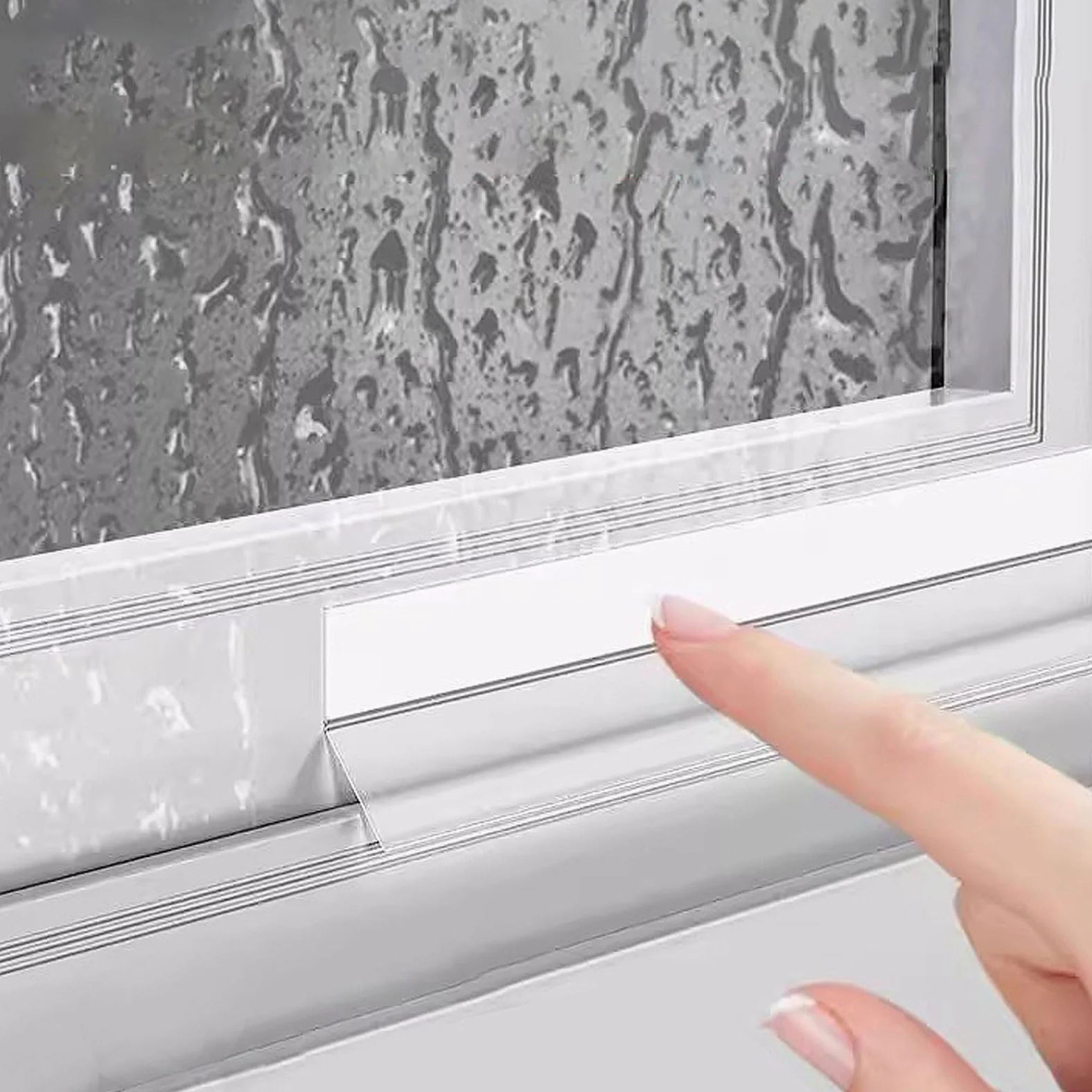 Déflecteur Adhésif en Caoutchouc,déflecteur de Pluie Porte Exterieur,Anti-Pluie pour Fenêtre,Protection Contre La Pluie pour Porte Et Fenêtre,Empêche Les Fuites De Pluie