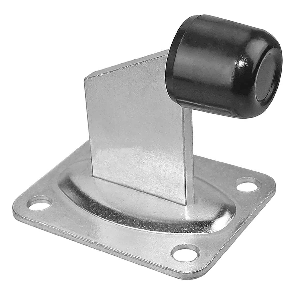 Butoir de porte avec butée en caoutchouc - 100 x 80 mm - Pour portails roulants, portails battants et portes lourdes - Butée de sol - Butoir de porte blanc - KeyMet
