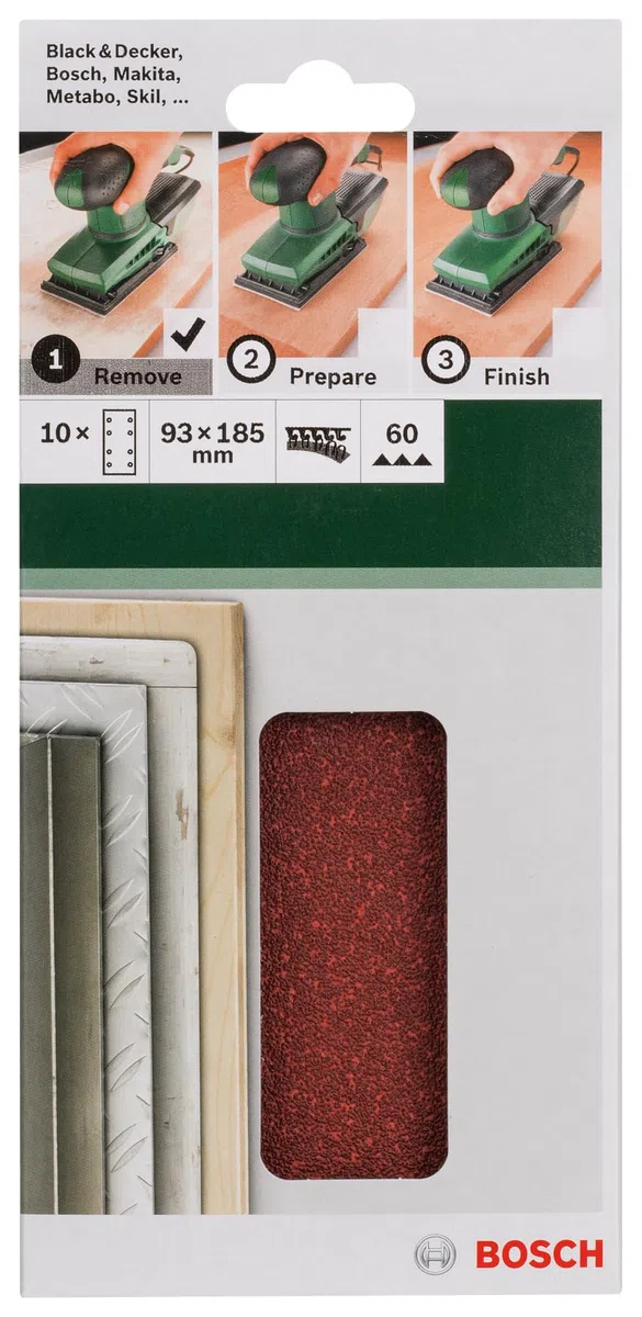 Bosch 1x Schleifrolle C410 Standard for Wood and Paint (für Holz, 115 mm x 5 m, Körnung 240, Reißbar, Professional Zubehör für Handschleifen, Schwingschleifer)