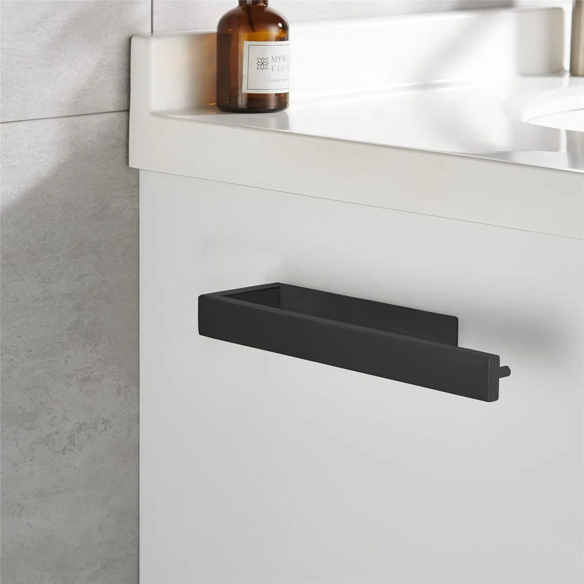Anneau Porte-Serviettes Porte-Serviettes, 304 Acier Inoxydable Support de Serviettes Accessoirs WC Salles de Bains (sans perçage, Noir)