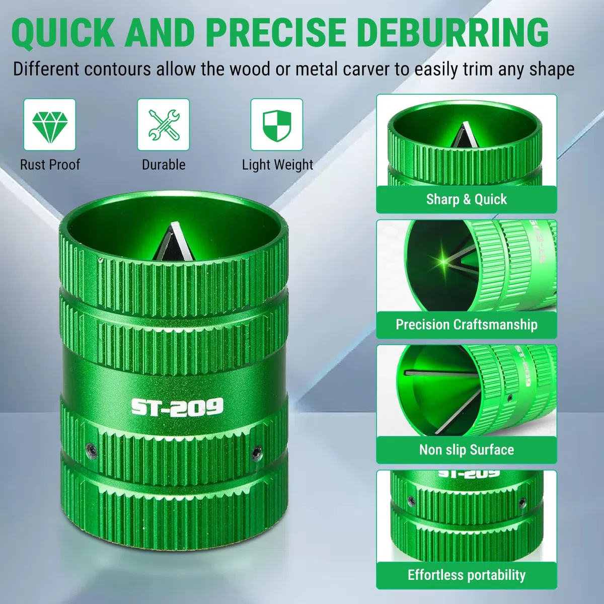 VOBOR Ebavureur Cuivre Universel 6-41mm, Tubing Outils a Ebavurer Intérieur et Extérieur pour Tuyaux en Cuivre Aluminium Laiton PVC