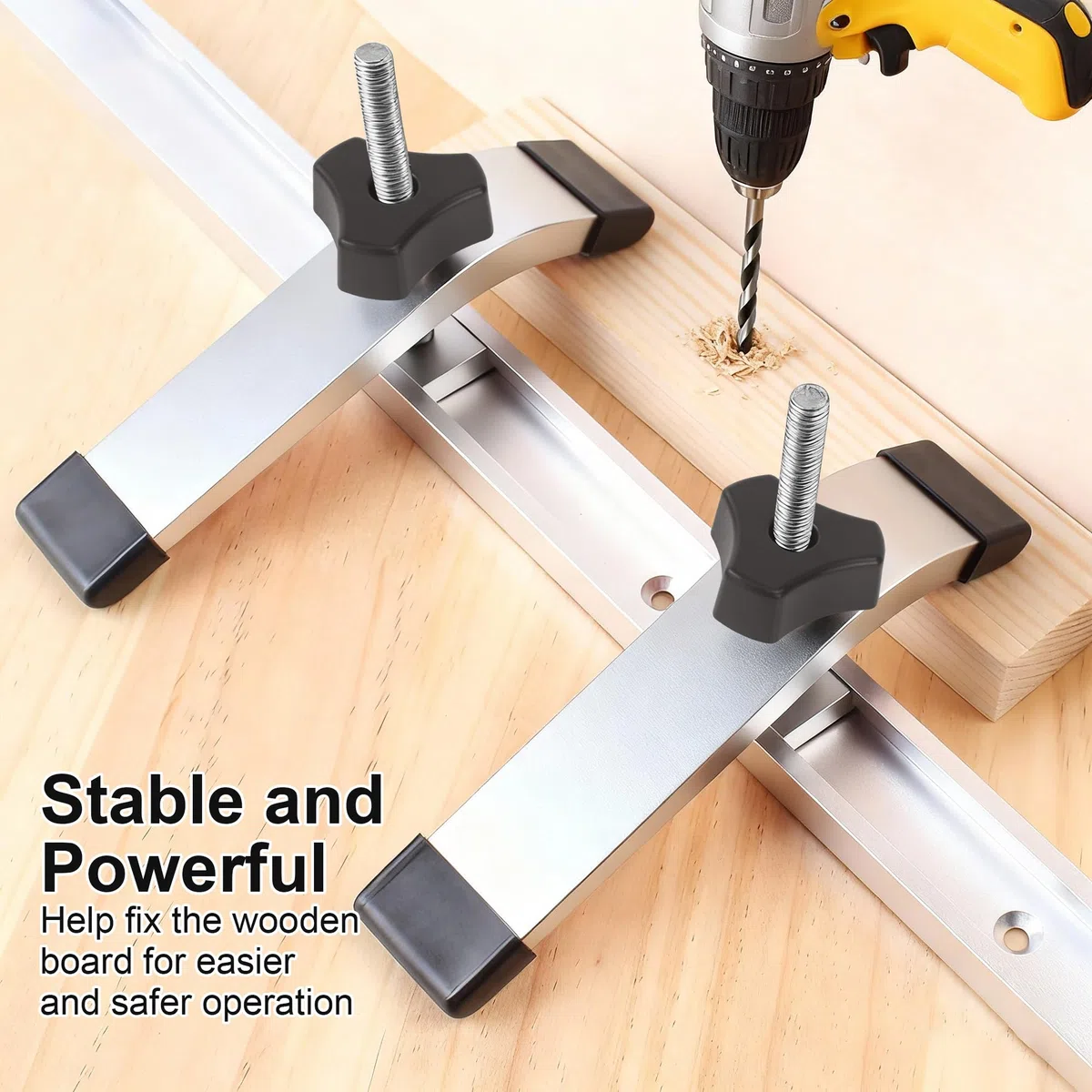 Serre Joint Rail de Guidage T-Track, Lots de 2 Serre Joint Rapide en T Alliage d'Aluminium T Track Pince de Serrage pour Outils de Travail du Bois et du Métal