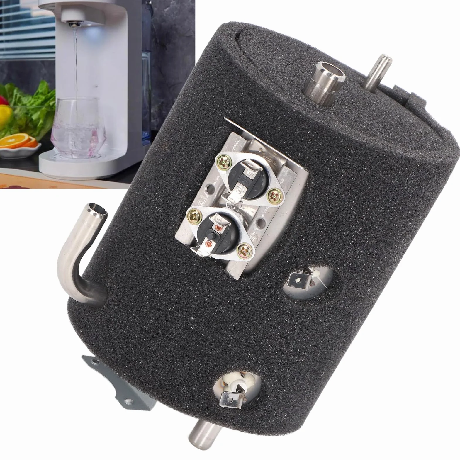 Réservoir Chauffant pour Distributeur D'eau en Acier Inoxydable de 1 L, Fournit de L'eau Chaude à Tout Moment, Taille Compacte et Poids Léger, Facile à Installer, adapté à