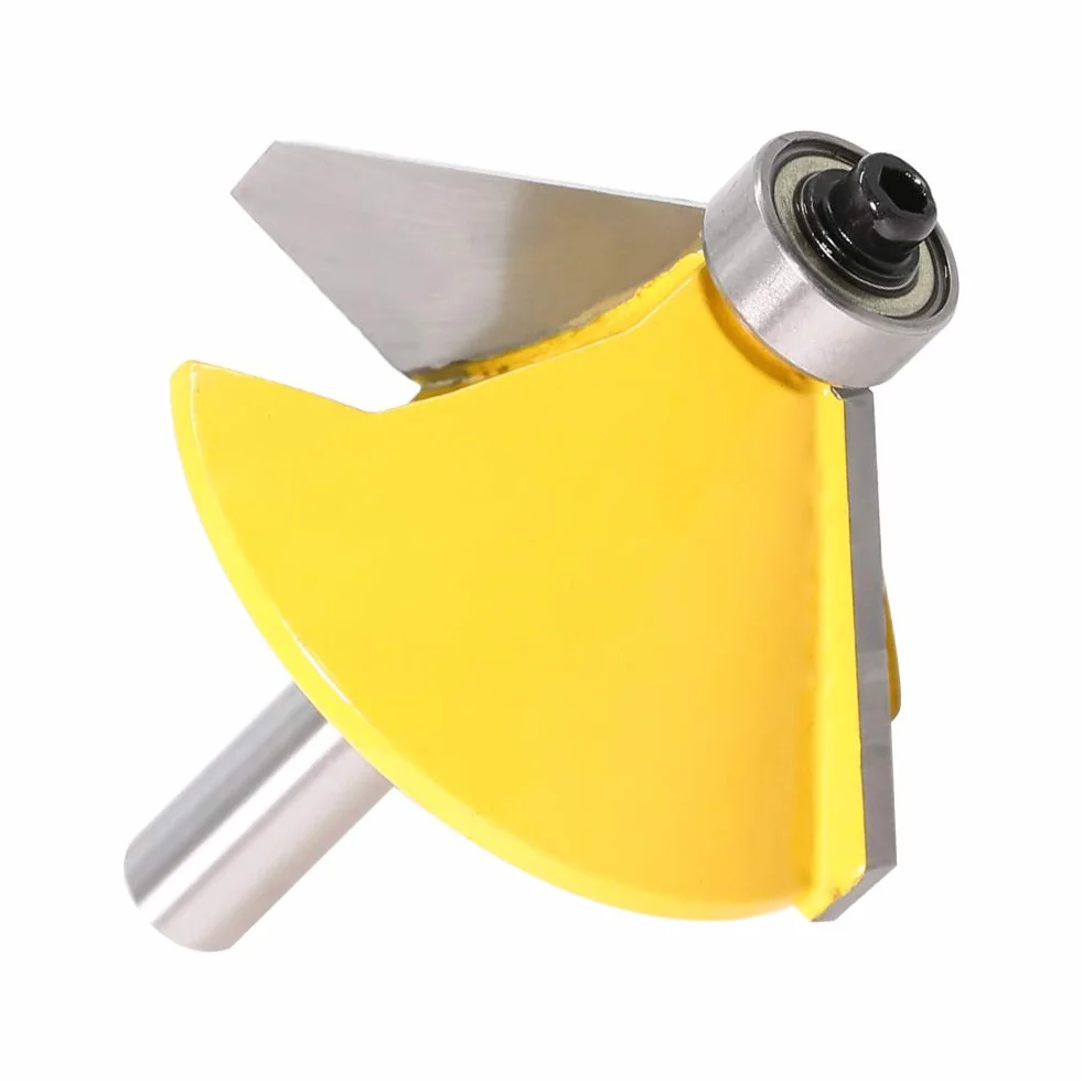 Embout de routeur de 45 degrés pour chanfrein/biseau avec arbre de 8 mm, fraise à chanfrein pour rainure, fraise à rainure pour routeur, outil de découpe du bois avec roulement à billes