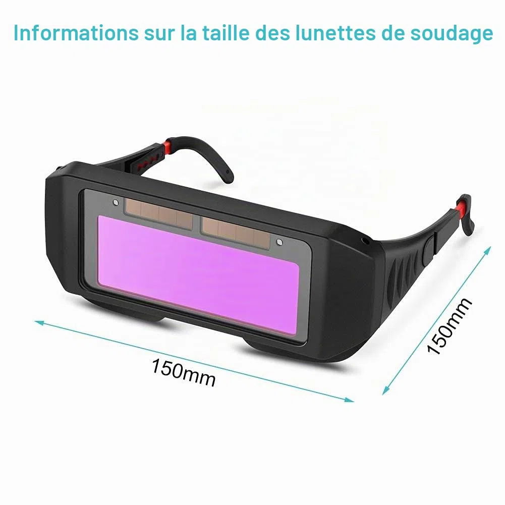 Lunettes de Soudure, Masque de Soudeur Automatique, Auto-assombrissantes Solaires Lentilles TIG MIG Lunettes Soudeur pour Protection des Yeux