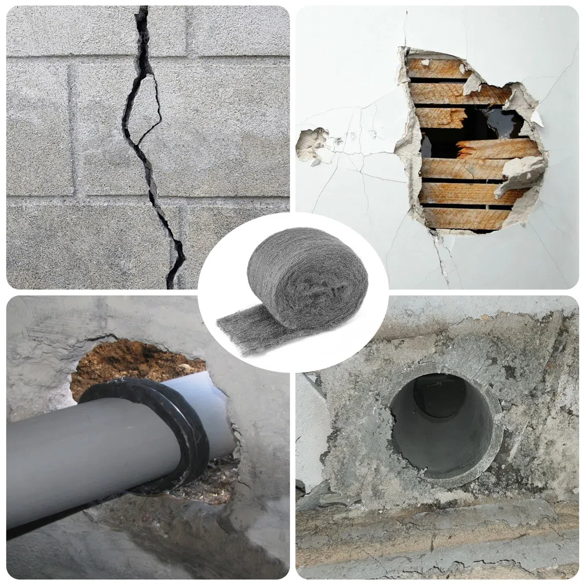 Pavlleen 4 Rouleaux de Laine d'Acier 000 Fine (16 m) - Défense Très Efficace Contre les Souris pour Trous, Fissures dans la Maison, Garage et Jardin.Laine d'Acier Stable pour Scellement.