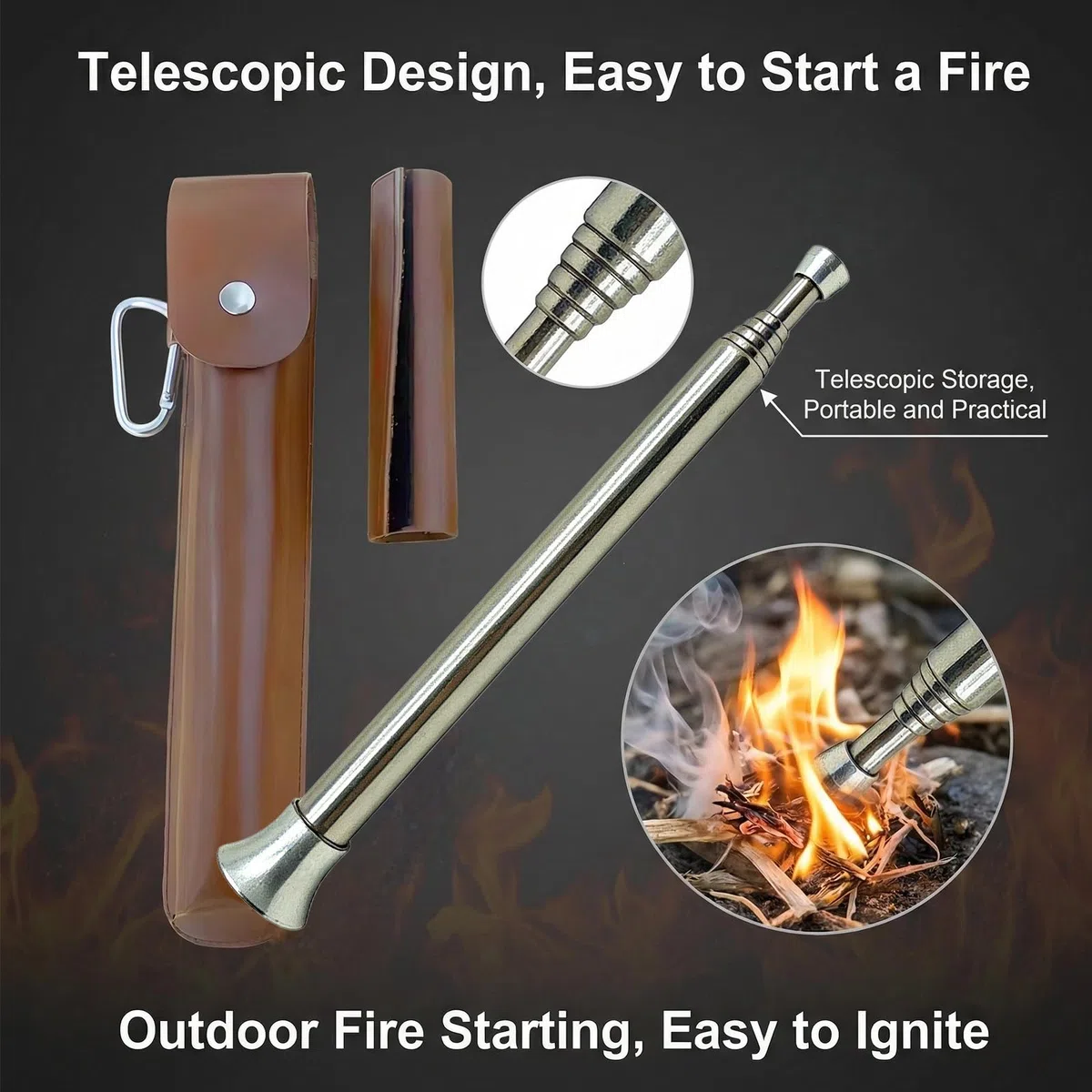 Bushcraft Foret à Main Manuel: Bushcraft Clé à Tarière, Tarière Manuelle Bushcrafts, Clé à Tarières à Main Bushcrafts Avec Holster & Blow Fire Tube Pour La Randonnée, Le Camping Et Les Aventures