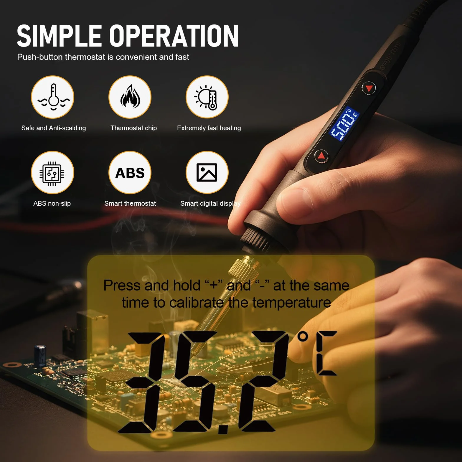 Kit Fer à Souder 80W,Fer à Souder Etain de Précision 5 Buses de Soudure,Température Réglable 180°C-500°C avec écran LCD,Pompe à Désoudrer, Idéal pour Réparation Électronique, Soudure et DIY