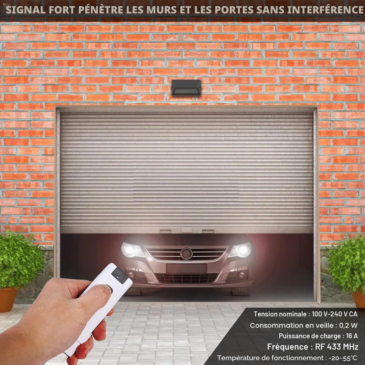 Aicharynic Module Volet Roulant Sans Fil, Kit de commande de volet roulant sans fil Interrupteur Sans Fil pour volets roulants avec télécommande RF + module récepteur