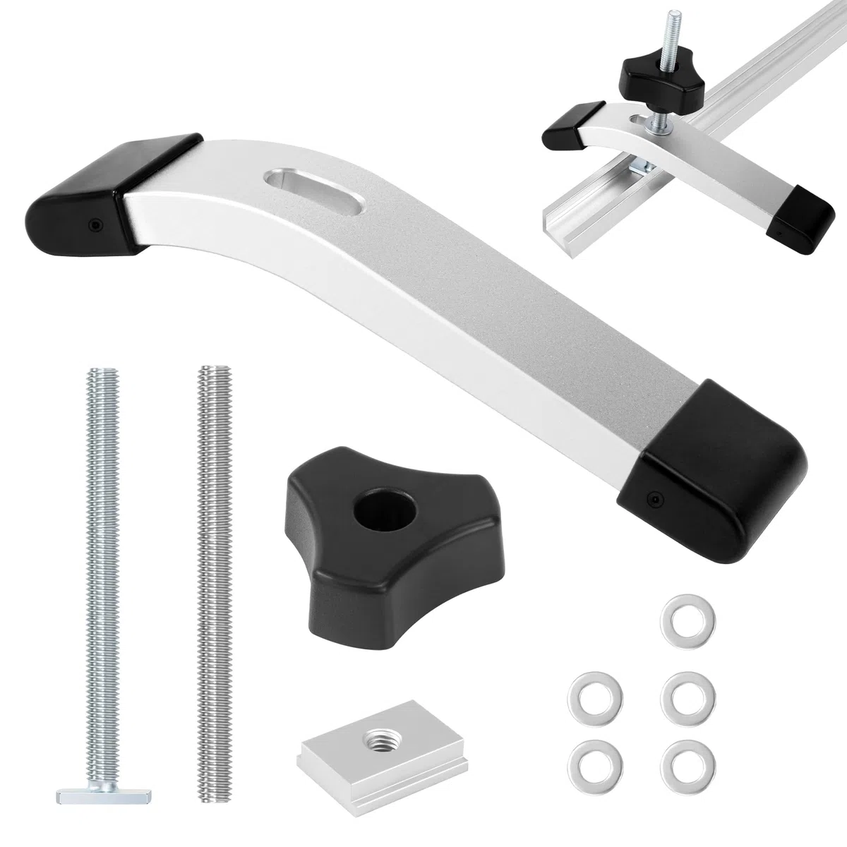 Serre Joint Rail de Guidage T-Track, Lots de 2 Serre Joint Rapide en T Alliage d'Aluminium T Track Pince de Serrage pour Outils de Travail du Bois et du Métal