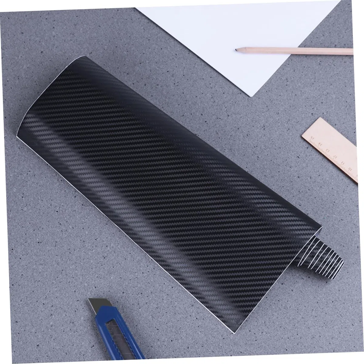 IMIKEYA Film Vinyle Adhésif Noir en Fibre de Carbone 3d pour Habillage Voiture Intérieur et Extérieur, Résistant la Fissuration Pelage, pour Décoration Automobile