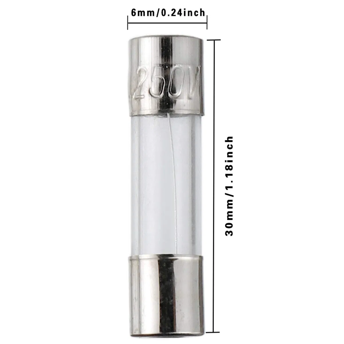 BOJACK 24 valeurs 360 pièces Kit d'assortiment de fusibles en verre à fusion rapide 250V 5x20mm 6x30mm 0,25 0,5 1 2 3 4 5 6 7 8 10 12 15 20A Emballage dans une boîte en plastique transparente