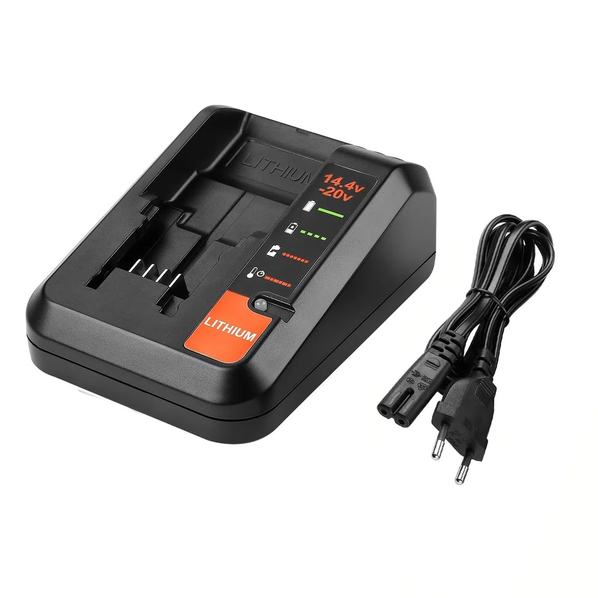 ENERGUP Chargeur de Rechange 3A pour Black & Decker Chargeur 18V Compatible pour Black+Decker Batterie 18V BL2018 BL4018 BL1518 LBXR20 LBXR20B（Incompatible avec Les Batteries d'outils GPC1800）