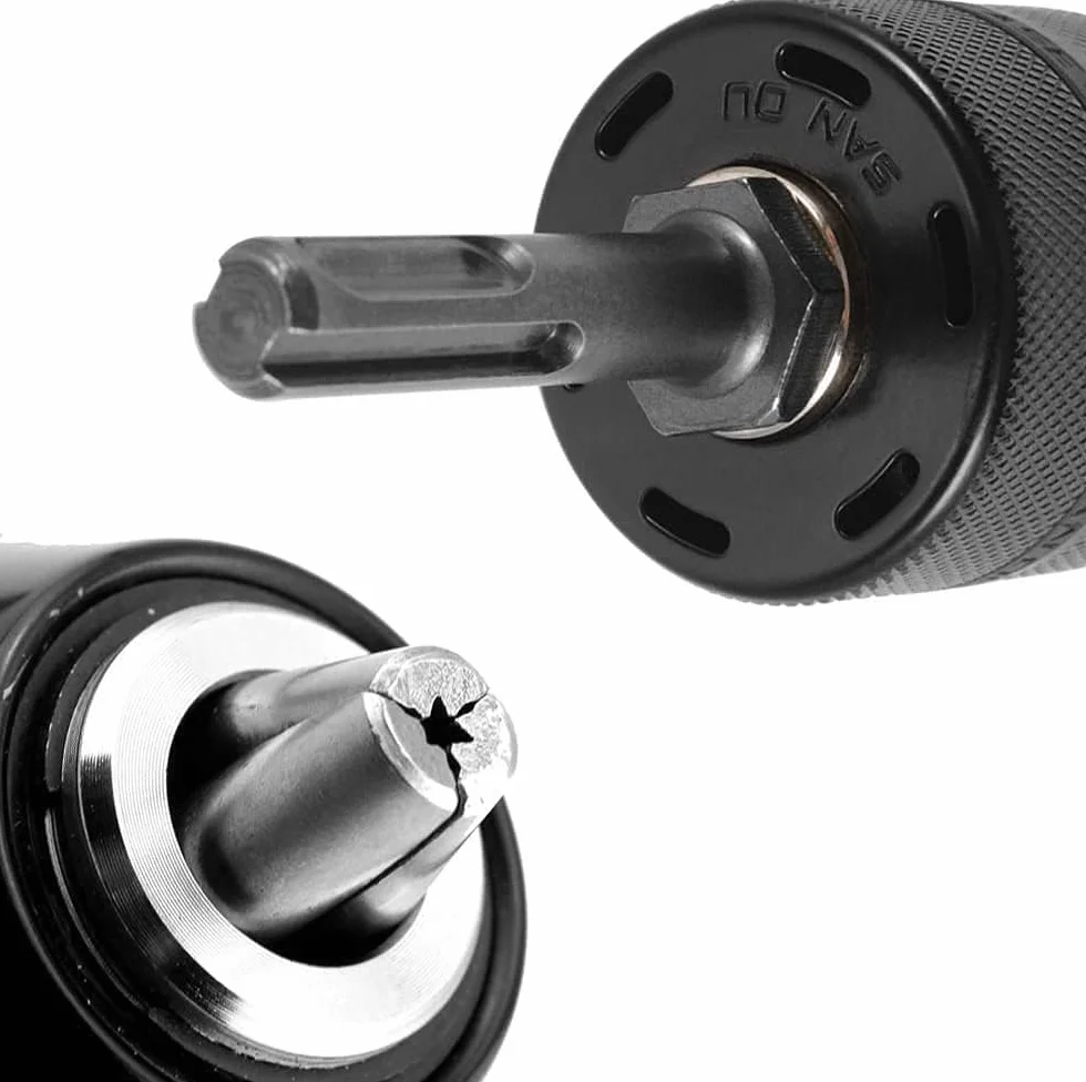 Mandrin SDS, Mandrin Perceuse, 2-13mm 1/2-20UNF avec Adaptateur Outil SDS-plus, 3 Mandrins à Mors Conversion à Changement Rapide Outils Electroportatifs Accessoires