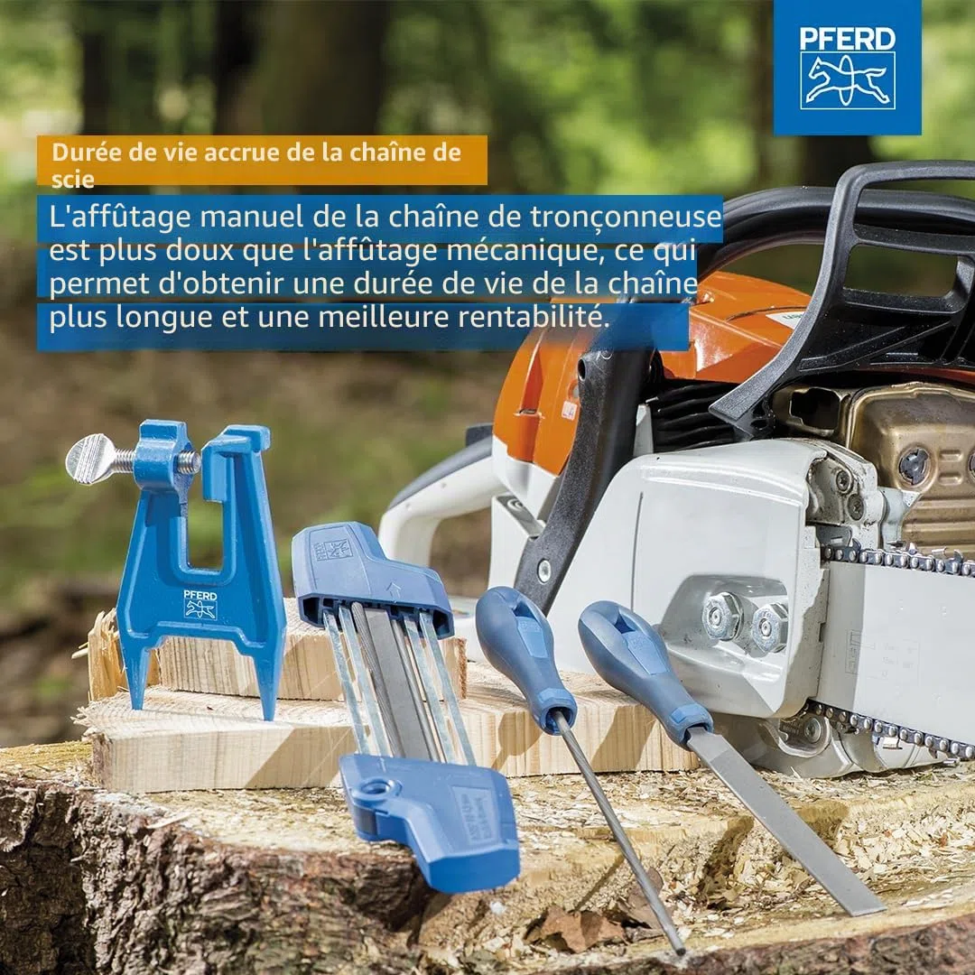 PFERD Chisel 18801226 Lime triangulaire Longueur 175 mm Coupe 2 dans un sac en plastique pour réparer et affûter les chaînes de tronçonneuse à dents carrées