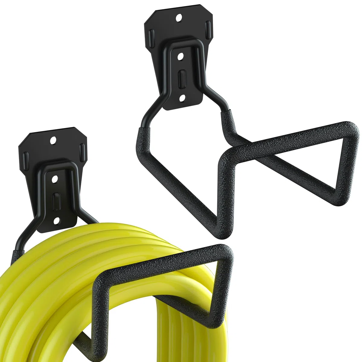 Lot de 2 supports muraux pour tuyaux d'arrosage – Supports de rangement en métal durable pour jardin, abri de jardin et garage