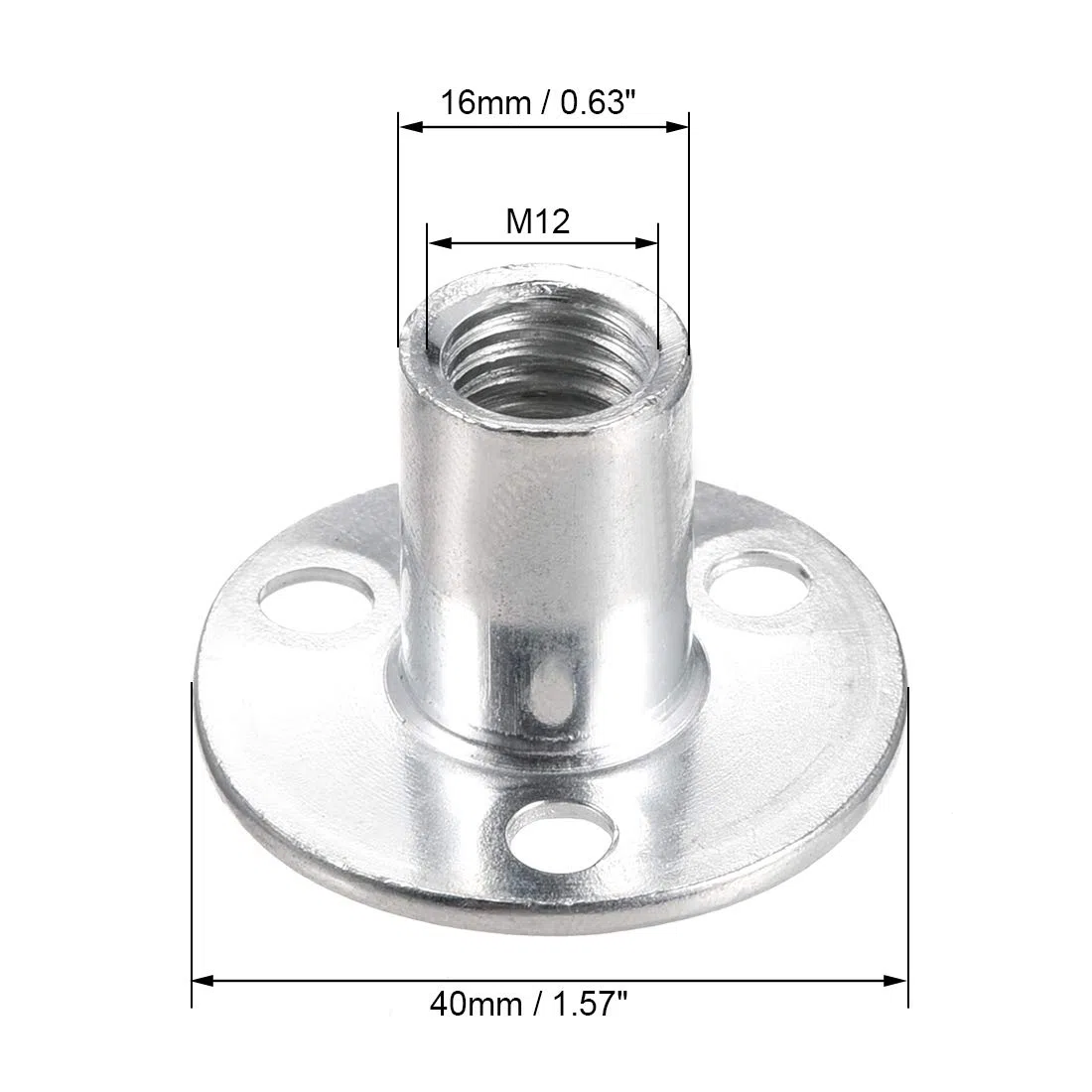 sourcing map 5pcs M12x40x2.5mm Écrou de Bride Trou T écrou Carbone Acier Meuble Insert Femelle Filetage
