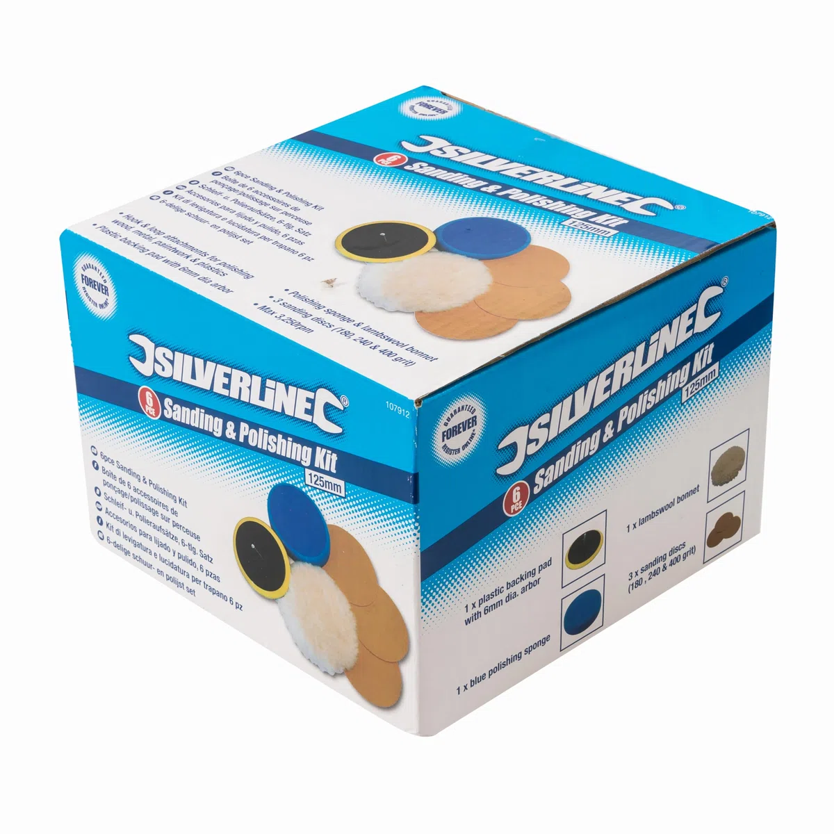 Silverline 107912 Boîte 6 pièces de ponçage/polissage sur perceuse 125 mm