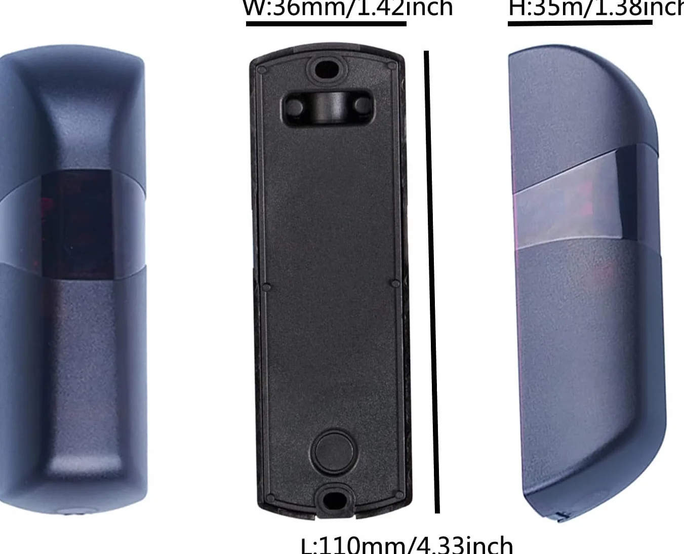 Paire de photocellules infrarouges universelles Capteur externe automatique pour portes de garage Sécurité 12 V/24 AC DC Contact NO NC COM avec filtre solaire 20 mètres