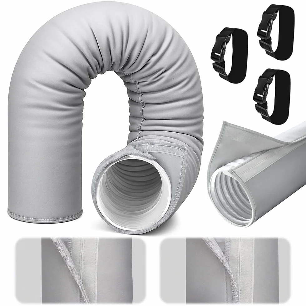 Manchon isolant pour tuyau CA portable, 150 x 50 cm, couvercle isolant, tuyau d'échappement, climatisation, couvercle isolant AC, isolation de tuyau CA portable
