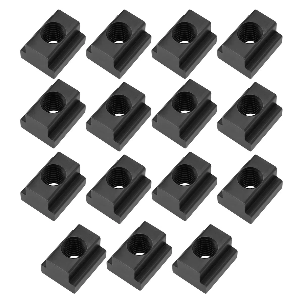 The Lord of the Tools 15 Pcs écrou de Fraiseuse à écrou à Fente en T M10 en Acier Au Carbone Moyen Noir pour Le Montage Sur des Rails à Fente en T des Lits à Fente en T Ou Comme Accessoire Dans