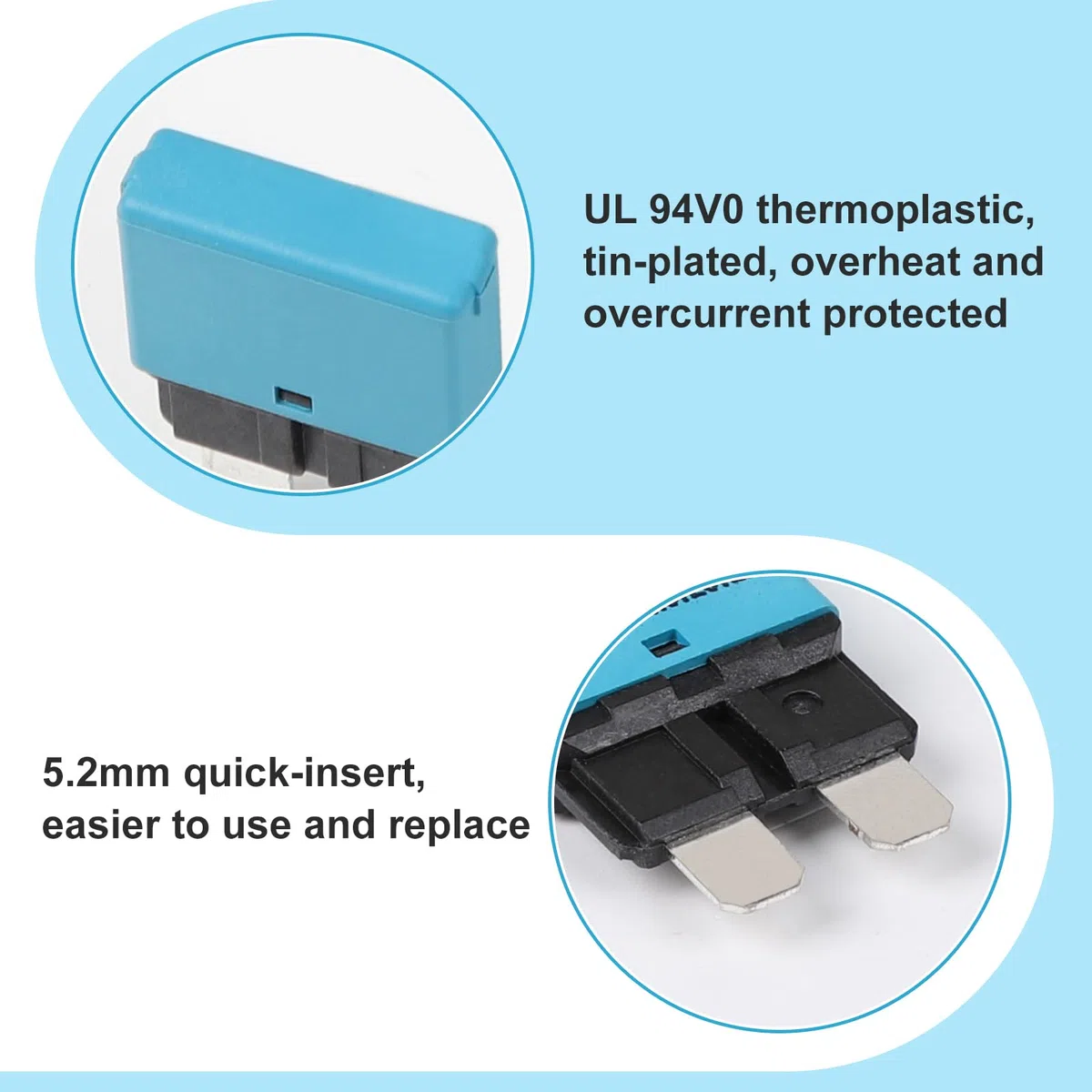 EFUTURETIME 6pcs Fusibles Réarmable Automatique 14V DC - 5A 10A 15A 20A 25A 30A Kit de Fusible Voiture à Réarmement pour Camion, Bateau, Camping-car, Remorque, RV