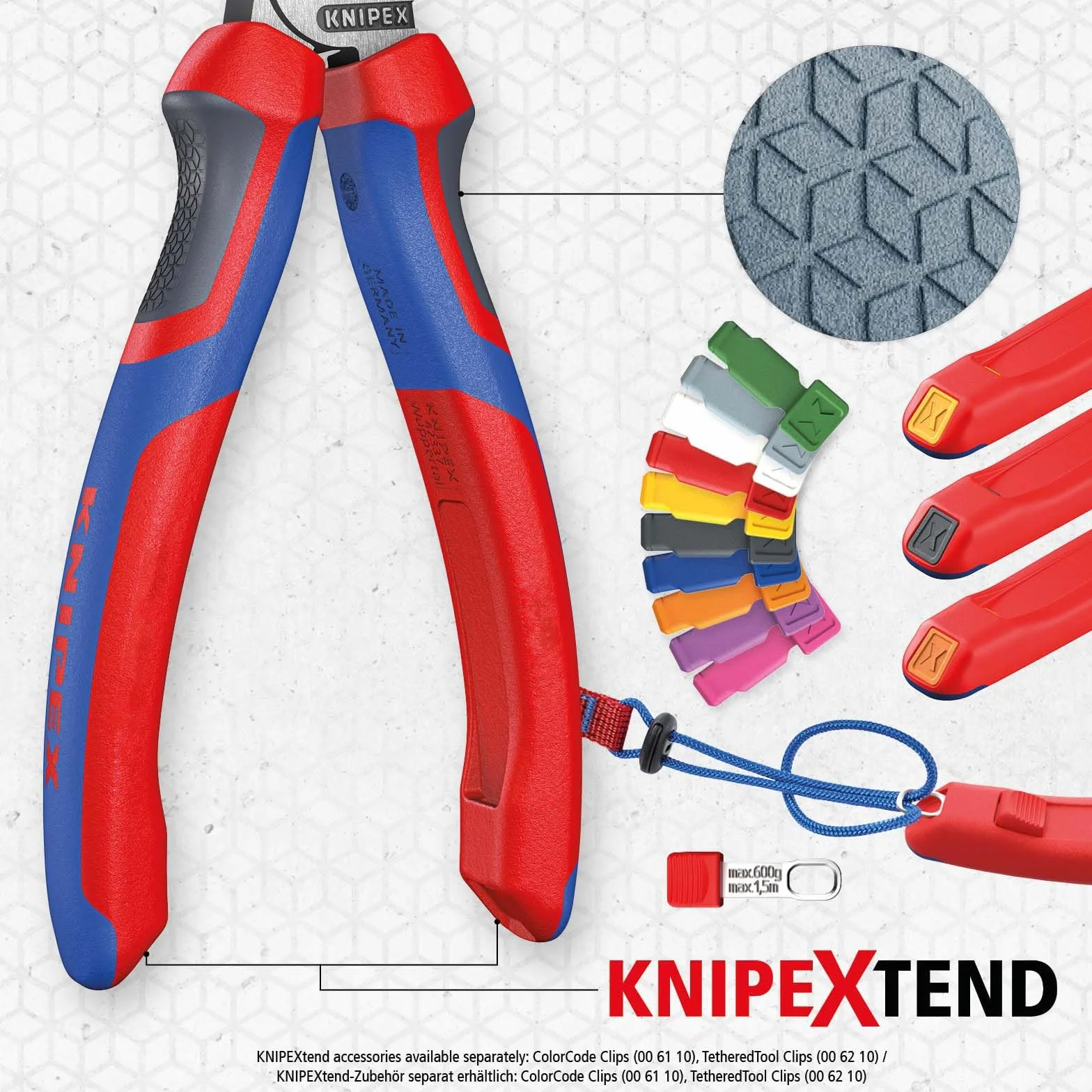 Knipex Pinces universelles, 180 mm, avec tranchants pour fils doux (Cuivre) et durs (Fil d'acier), saisit les matériaux plats et ronds, 03 02 180