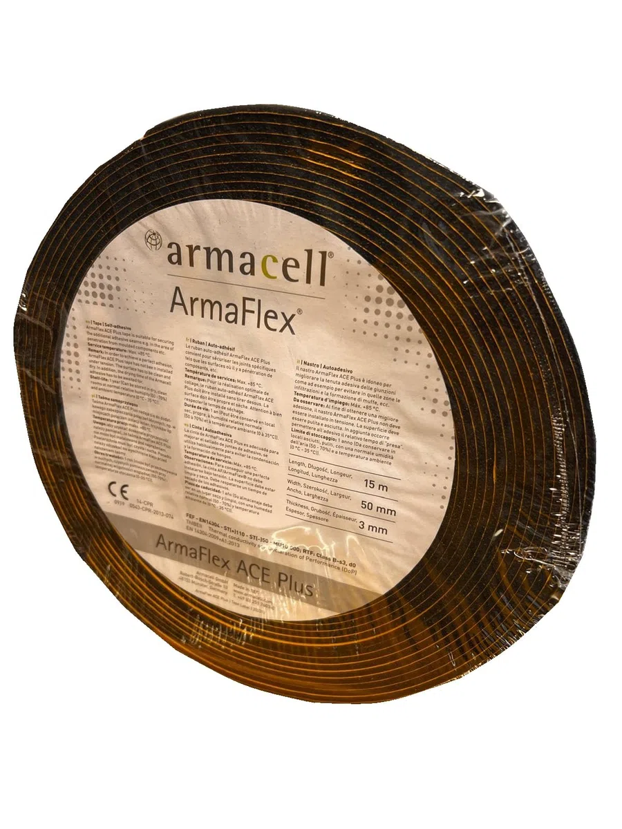 Armaflex Ace Plus Ruban adhésif en caoutchouc isolant 15 m x 50 mm x 3 mm