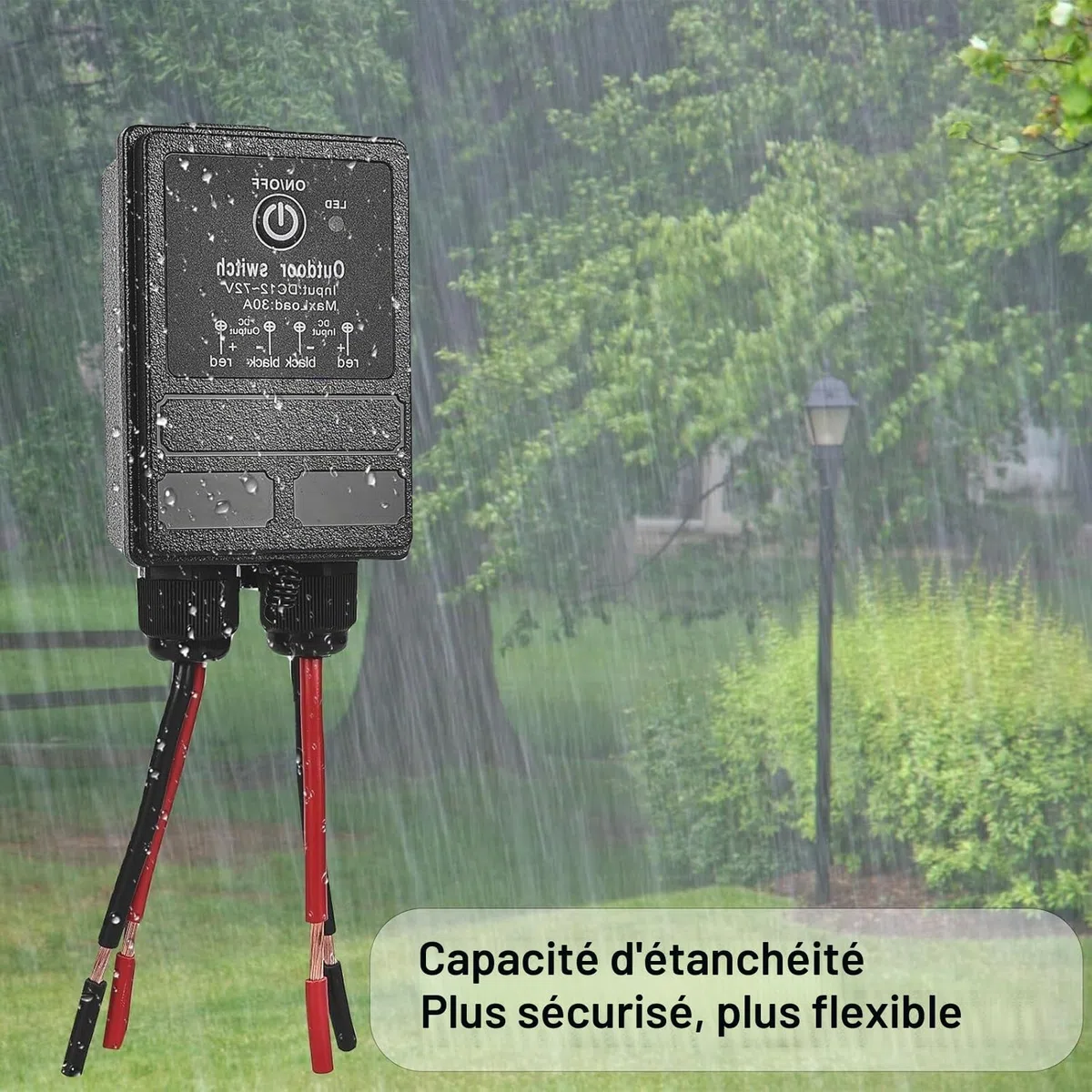 GBKDQQ Interrupteur à distance, interrupteur sans fil 12 V, DC12 V ~ 72 V 30 A, relais à distance, 100 ~ 3000 m de long interrupteur sans fil avec télécommande pour portes de garage, motos, alarme