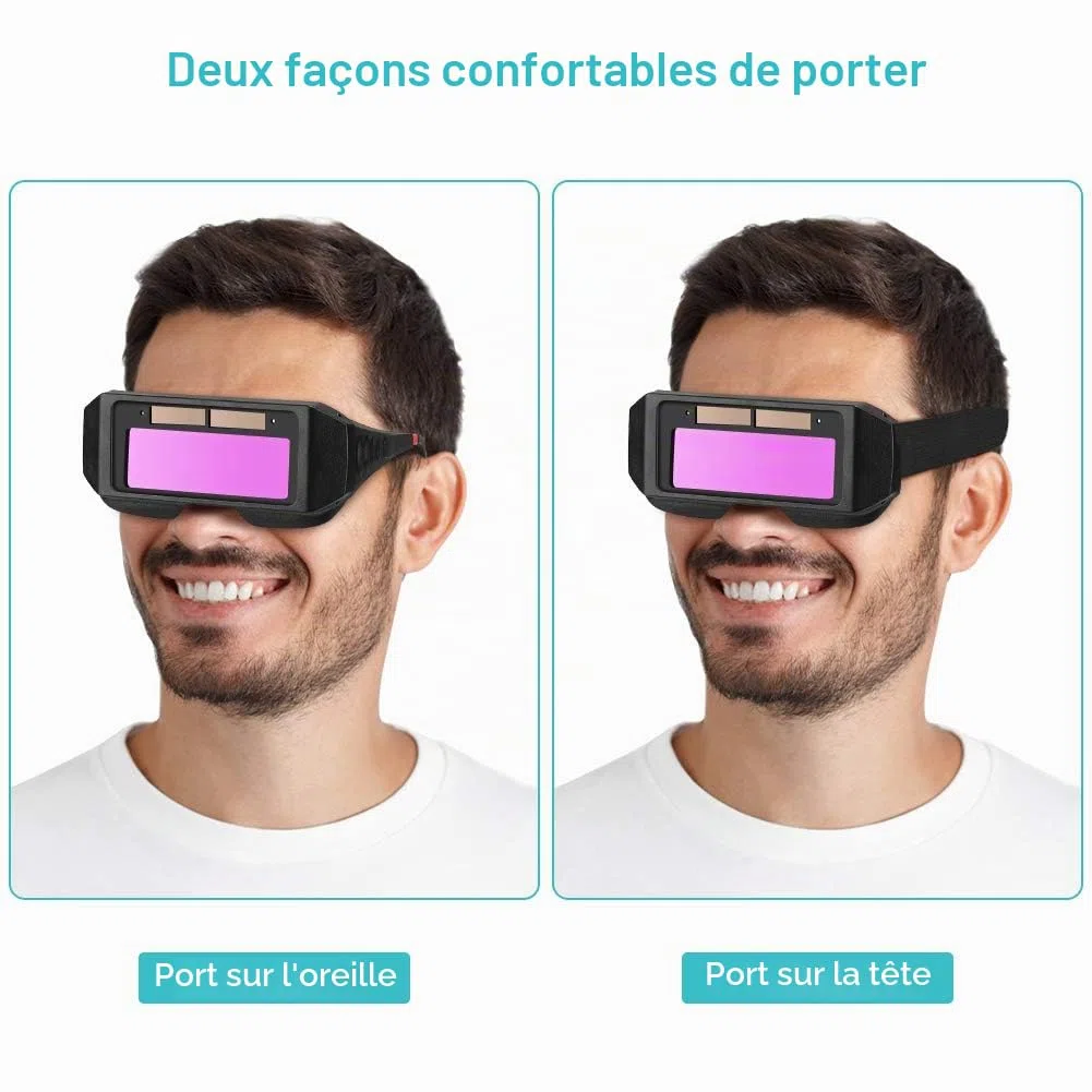 Lunettes de Soudure, Masque de Soudeur Automatique, Auto-assombrissantes Solaires Lentilles TIG MIG Lunettes Soudeur pour Protection des Yeux
