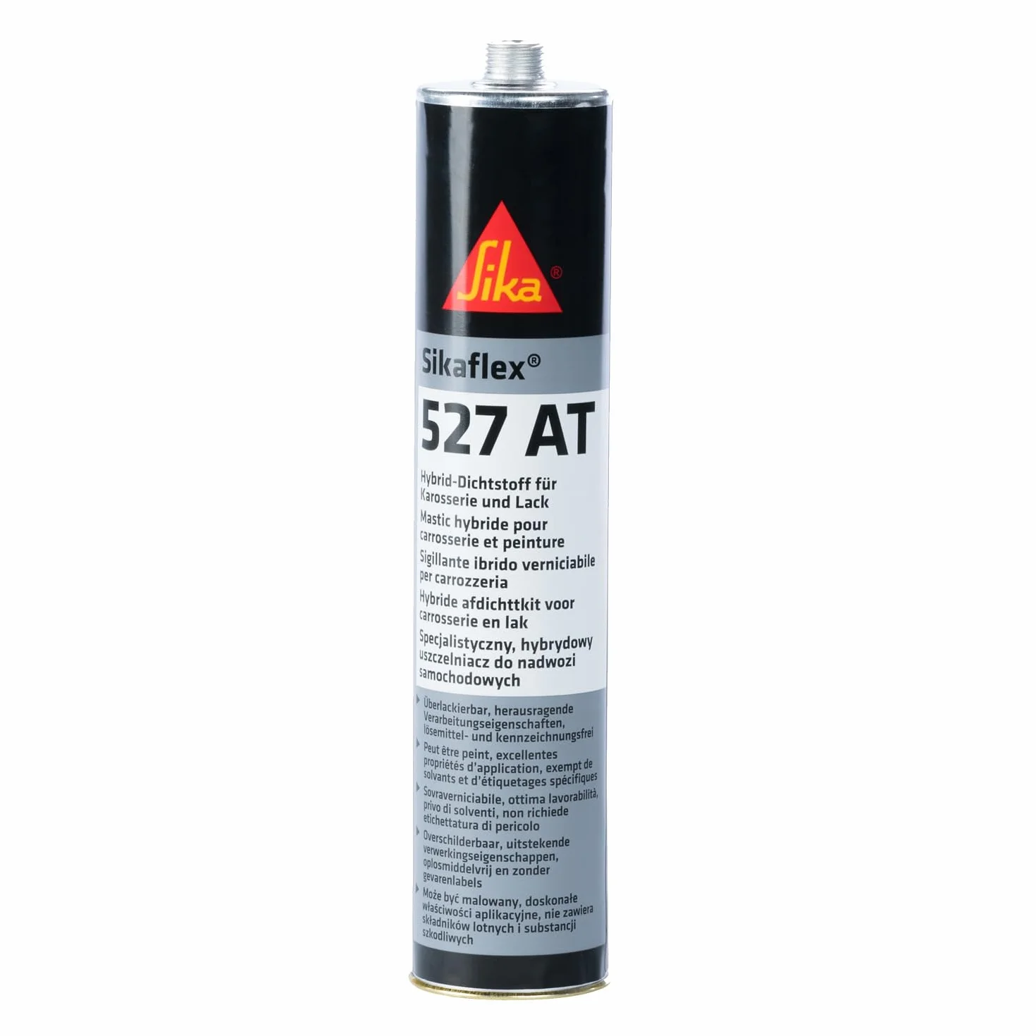 SIKA - Mastic Hybride pour Carrosserie - Pulvérisable - Etanchéité et Collage - Int/Ext - Sikaflex-527 AT Blanc (Réservé aux Professionnels) - Bonne adhérence sans primaire - Noir - 300ml