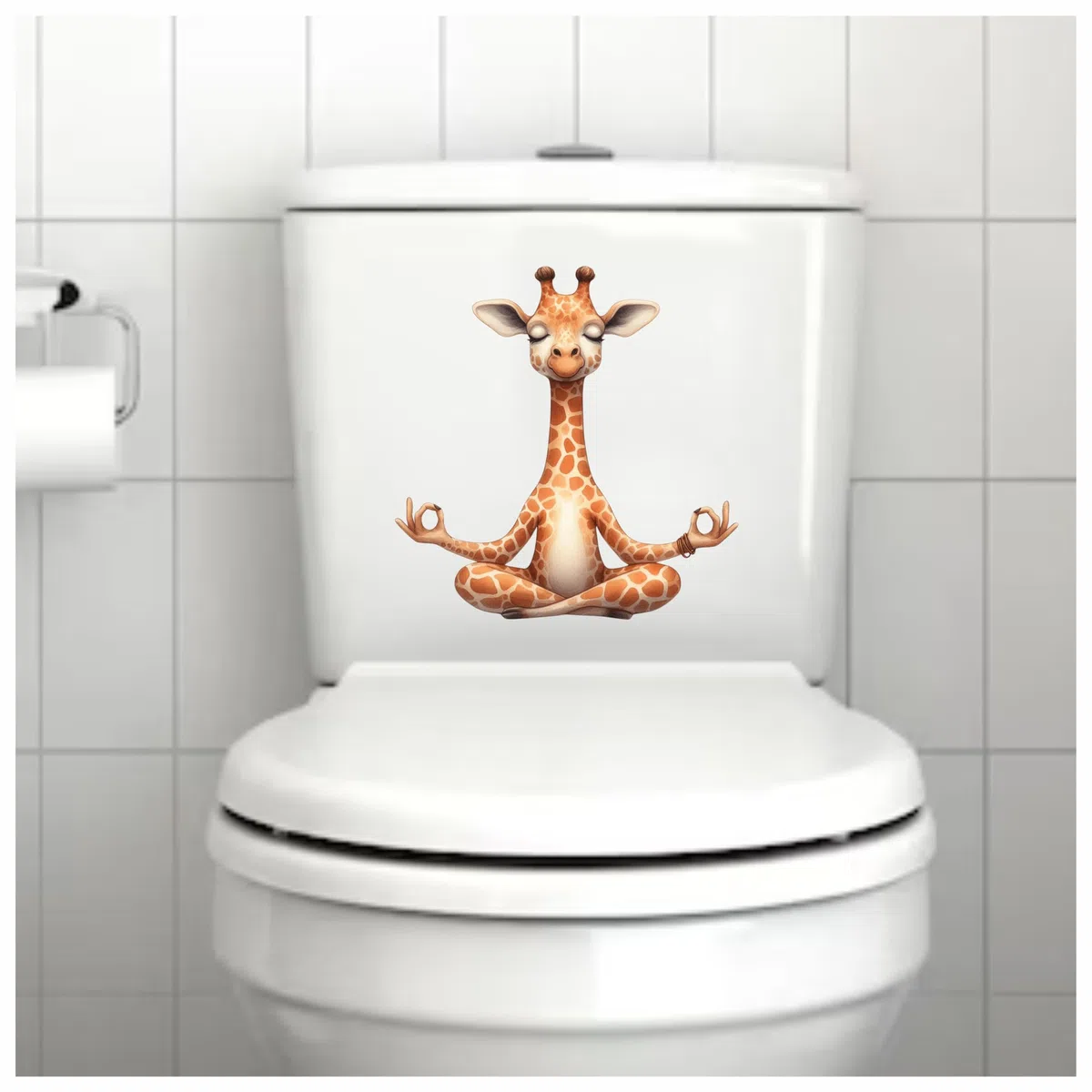 x4 Autocollants en vinyle girafe couvrent les marques, non transparents, imperméables, décalcomanies artistiques. 1@ 20cm de haut, idéal pour toilettes, sièges de toilette ou voiture. 3@ 7cm de haut