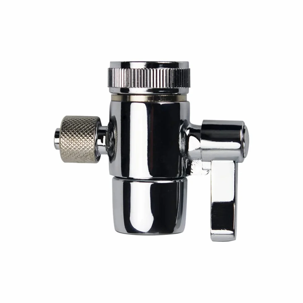 Robinet chromé 1/4" OD pour plan de travail, filtre à eau, purificateur d'eau, filtre à osmose inverse, adaptateur de robinet de tuyau